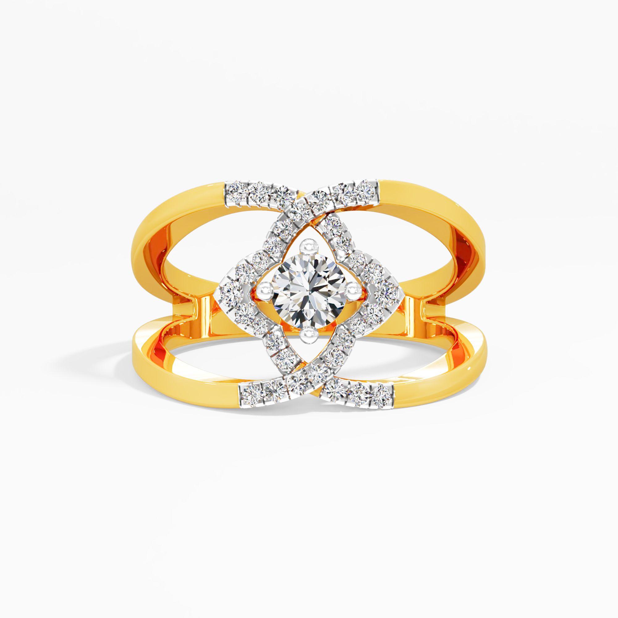 Celestial Star Halo Solitaire Ring