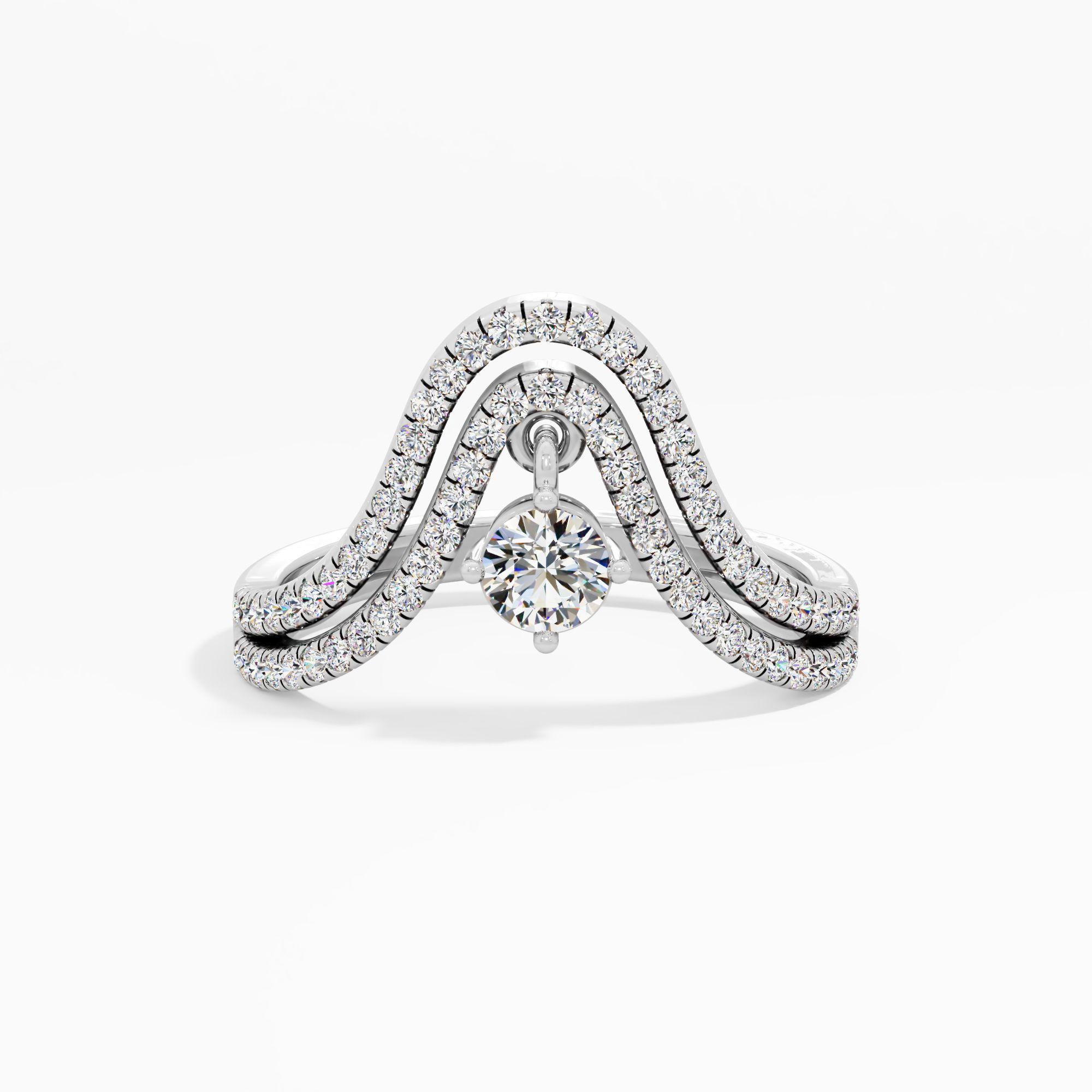 Arched Hanging Diamond Vanki Ring