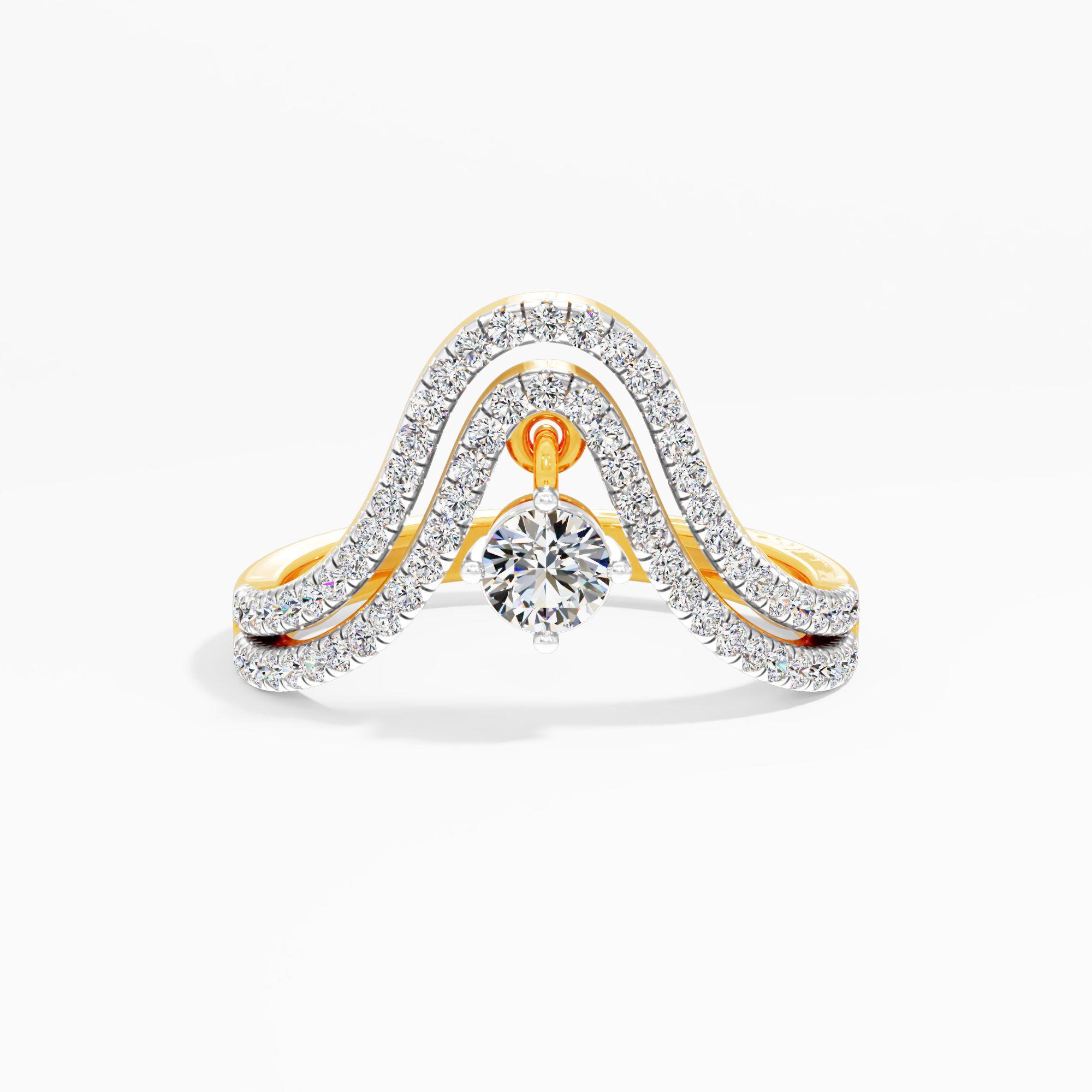 Arched Hanging Diamond Vanki Ring
