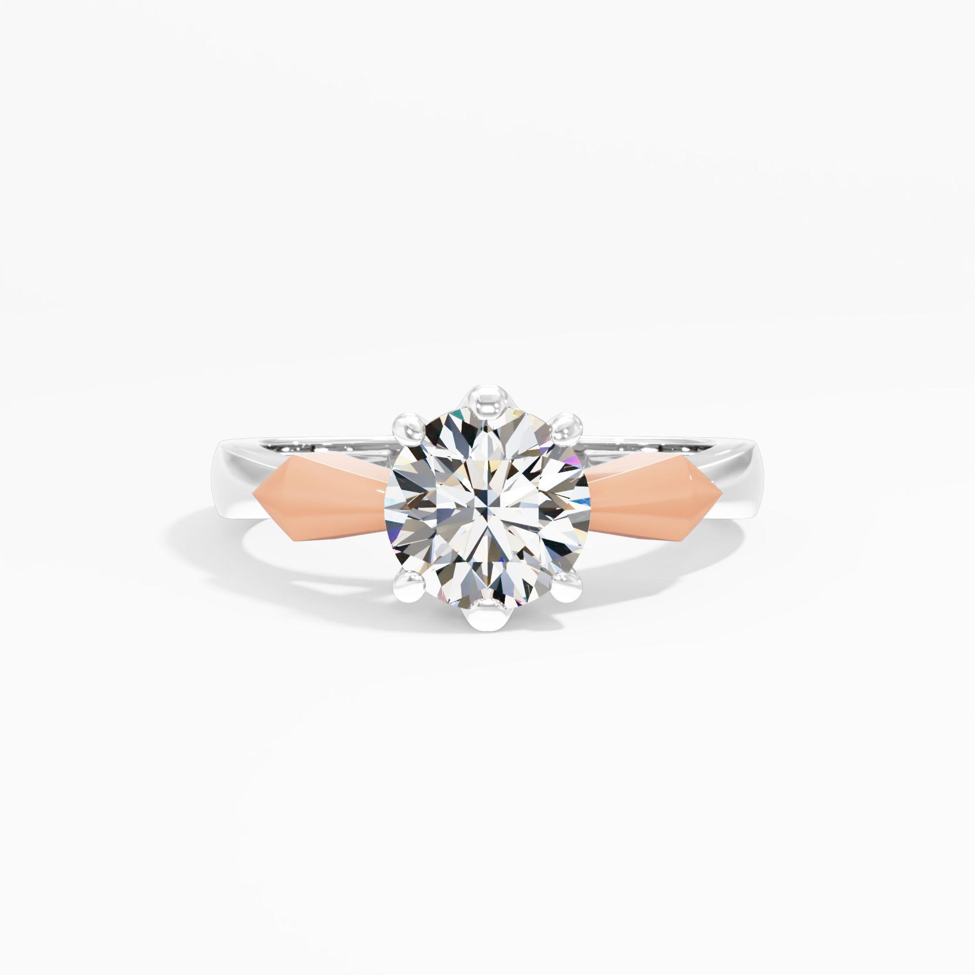 Celestial Peak 2 Tone Solitaire Ring