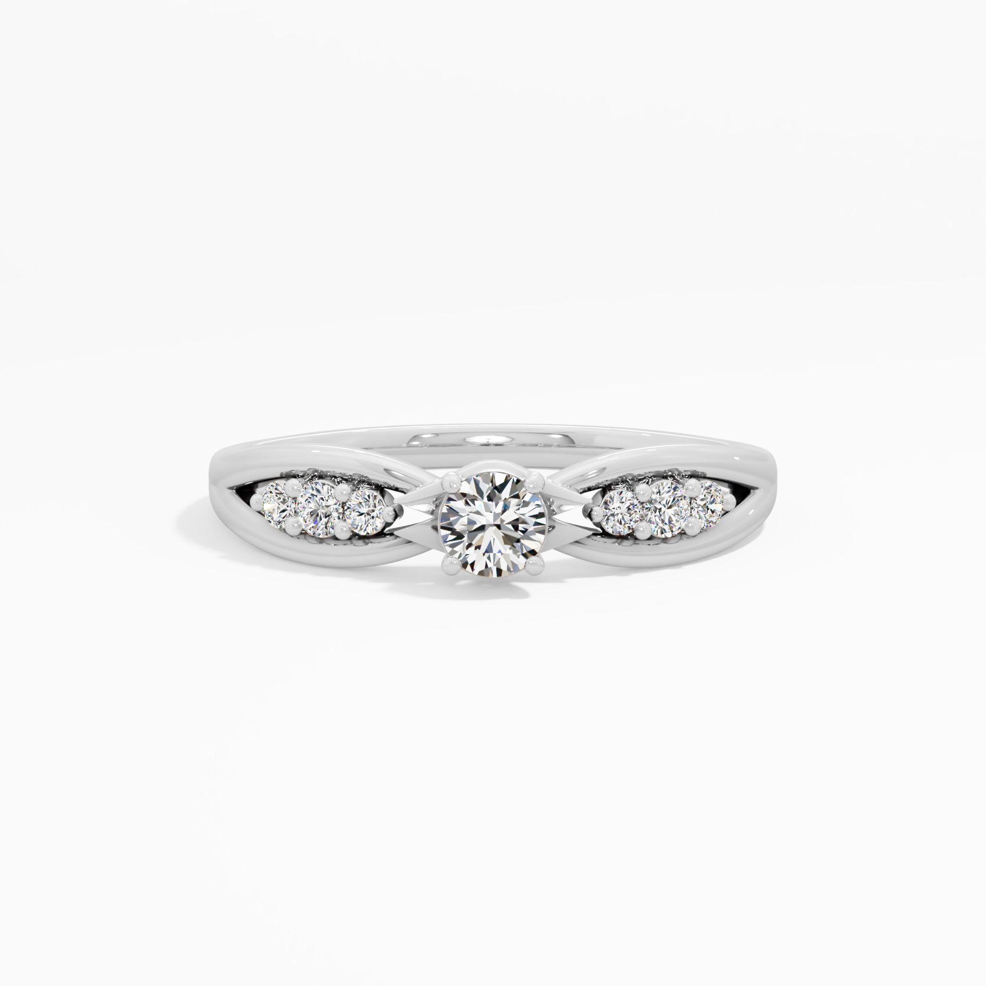 Crisscross Spark Solitaire Diamond Ring