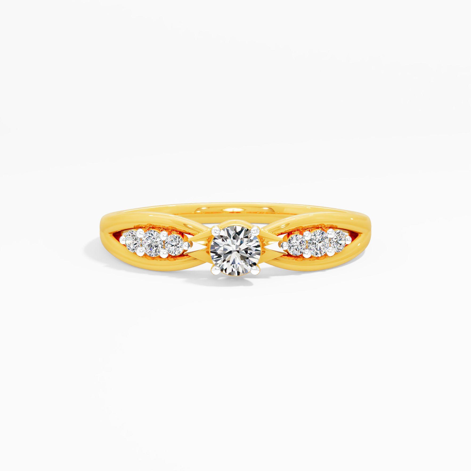 Crisscross Spark Solitaire Diamond Ring