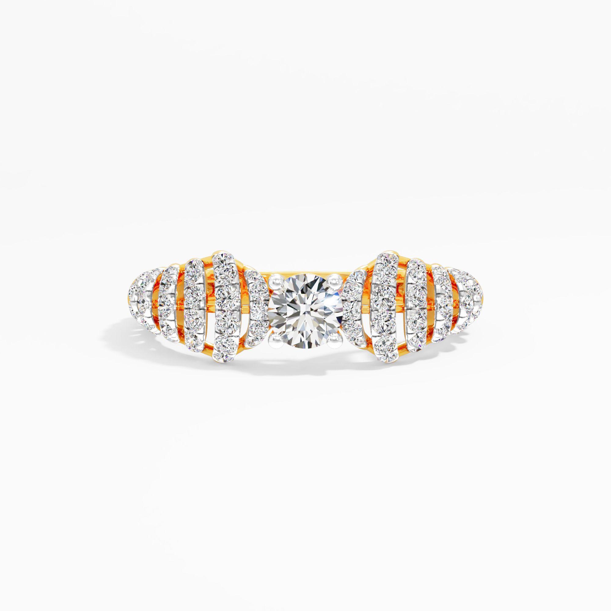 Radiant Cage Solitaire Diamond Ring