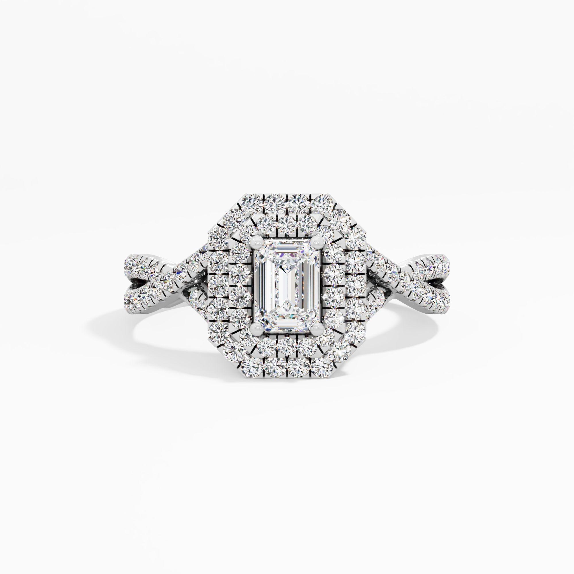 Woven Art Deco Halo Ring