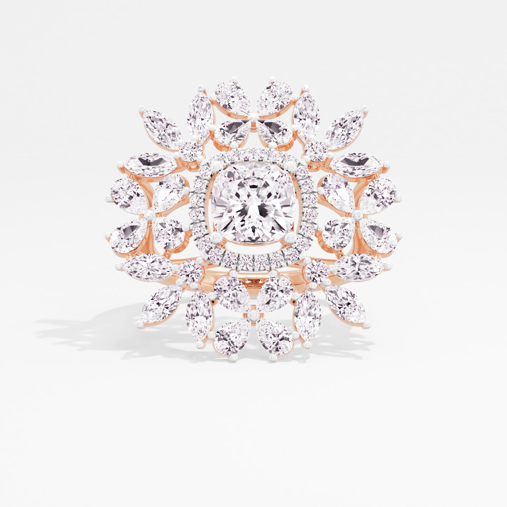 Majestic Whirl Halo Cocktail Ring