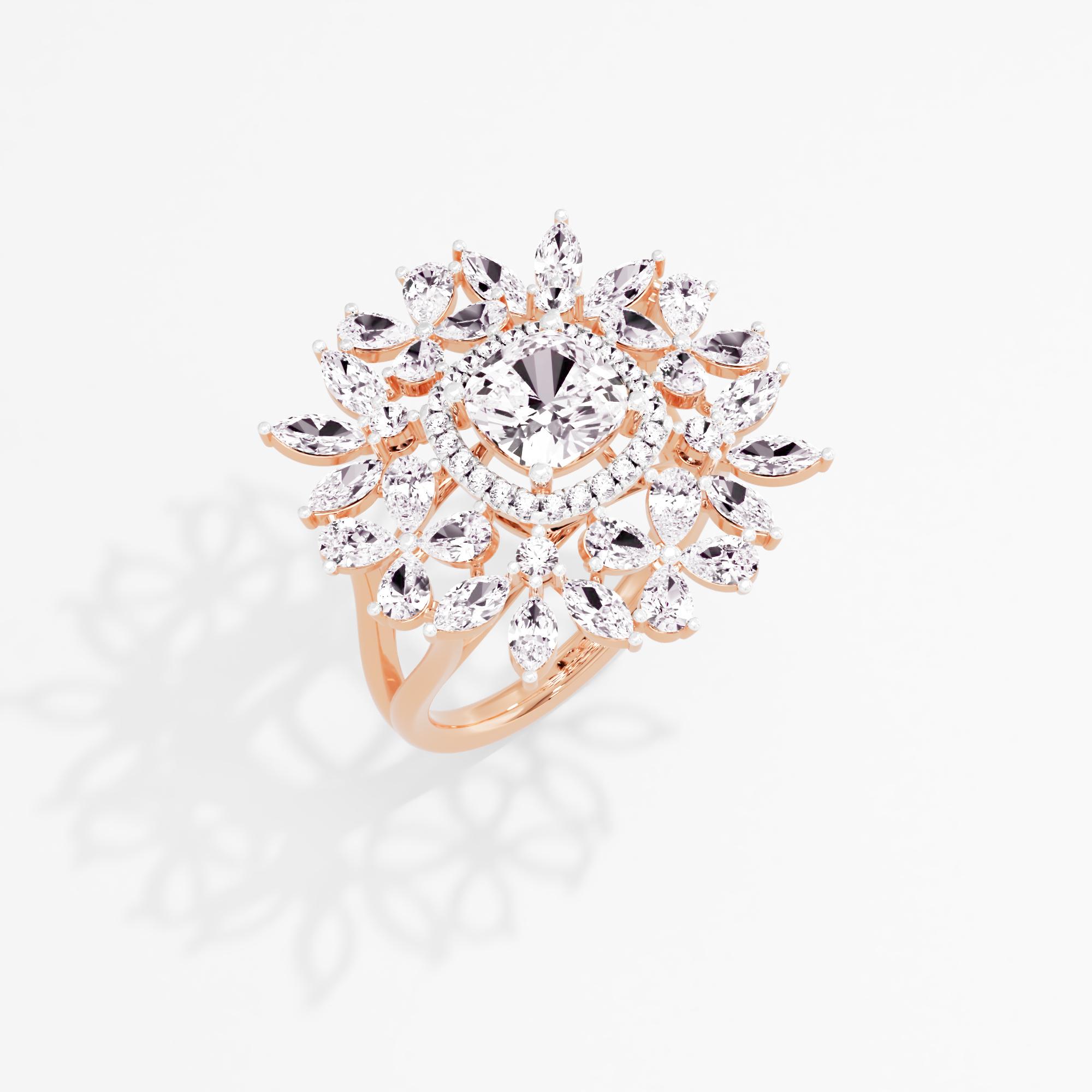 Majestic Whirl Halo Cocktail Ring