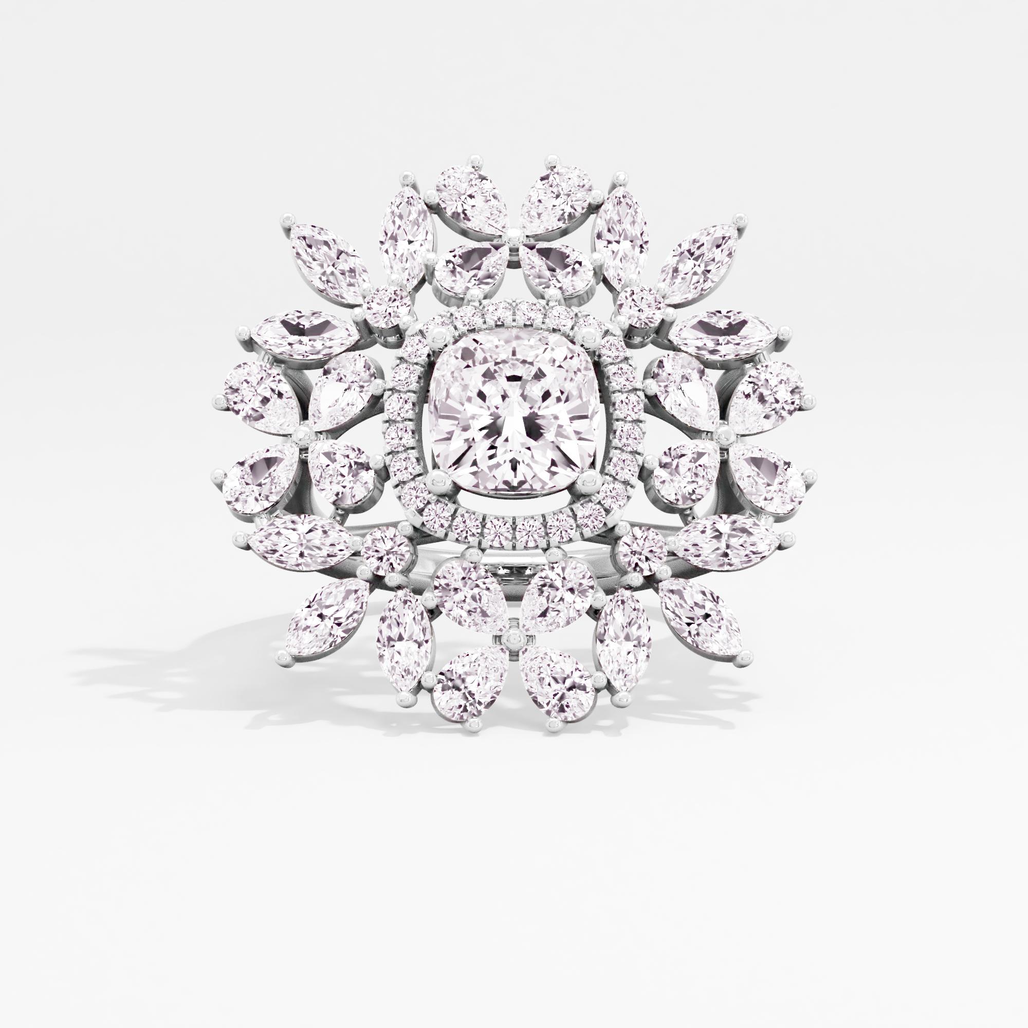 Majestic Whirl Halo Cocktail Ring