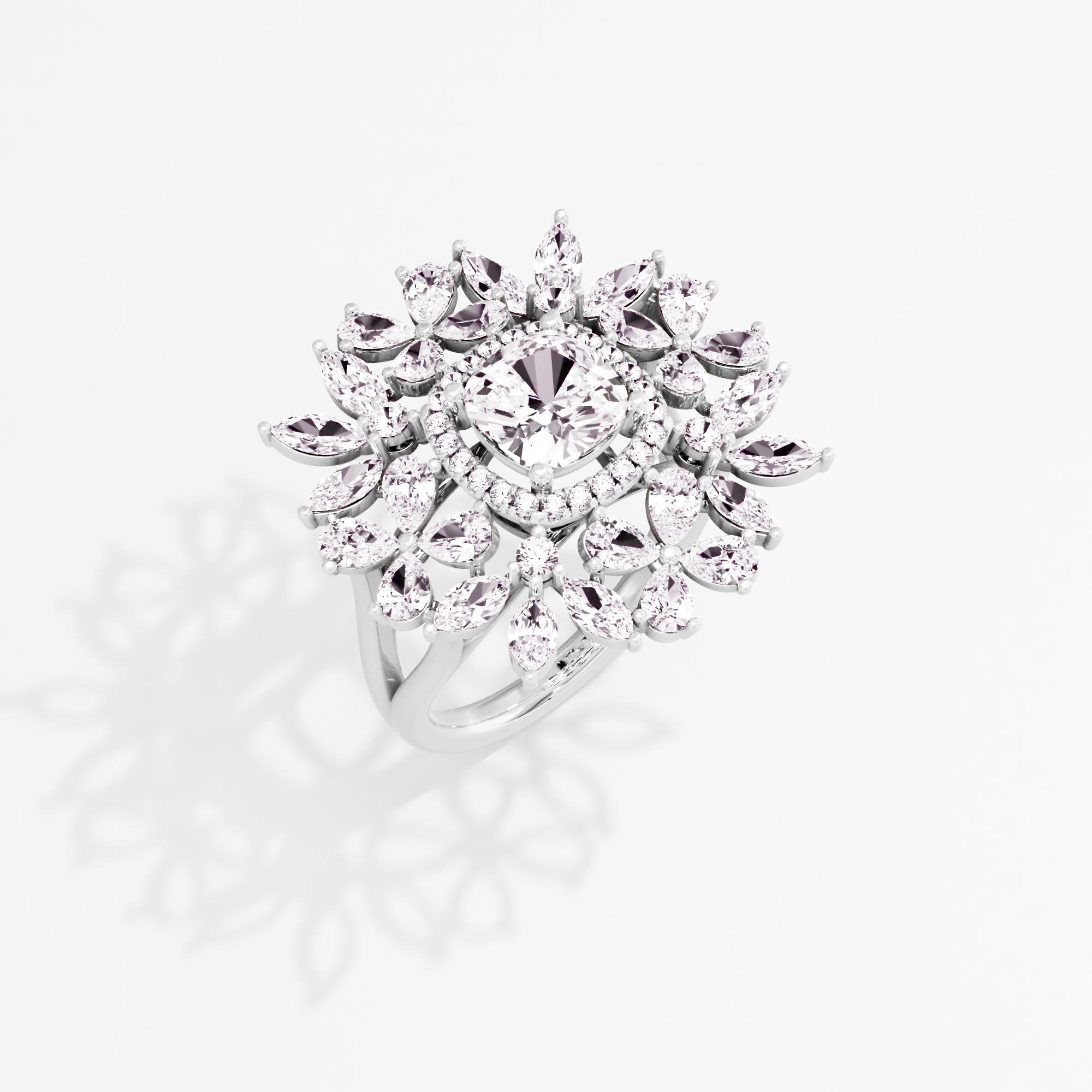 Majestic Whirl Halo Cocktail Ring