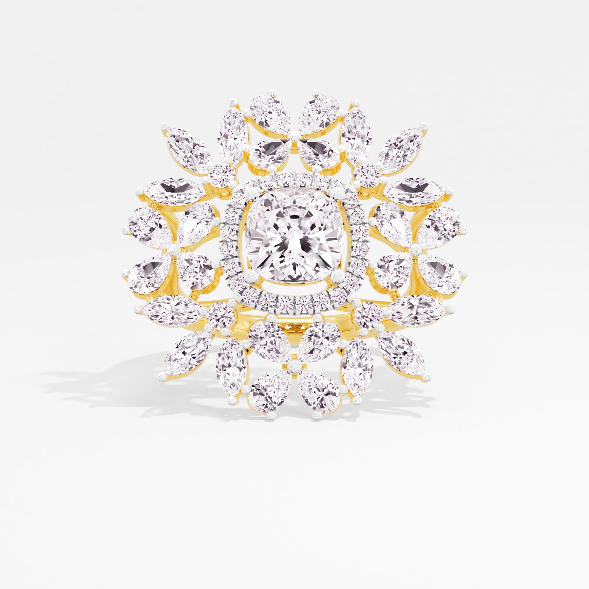 Majestic Whirl Halo Cocktail Ring