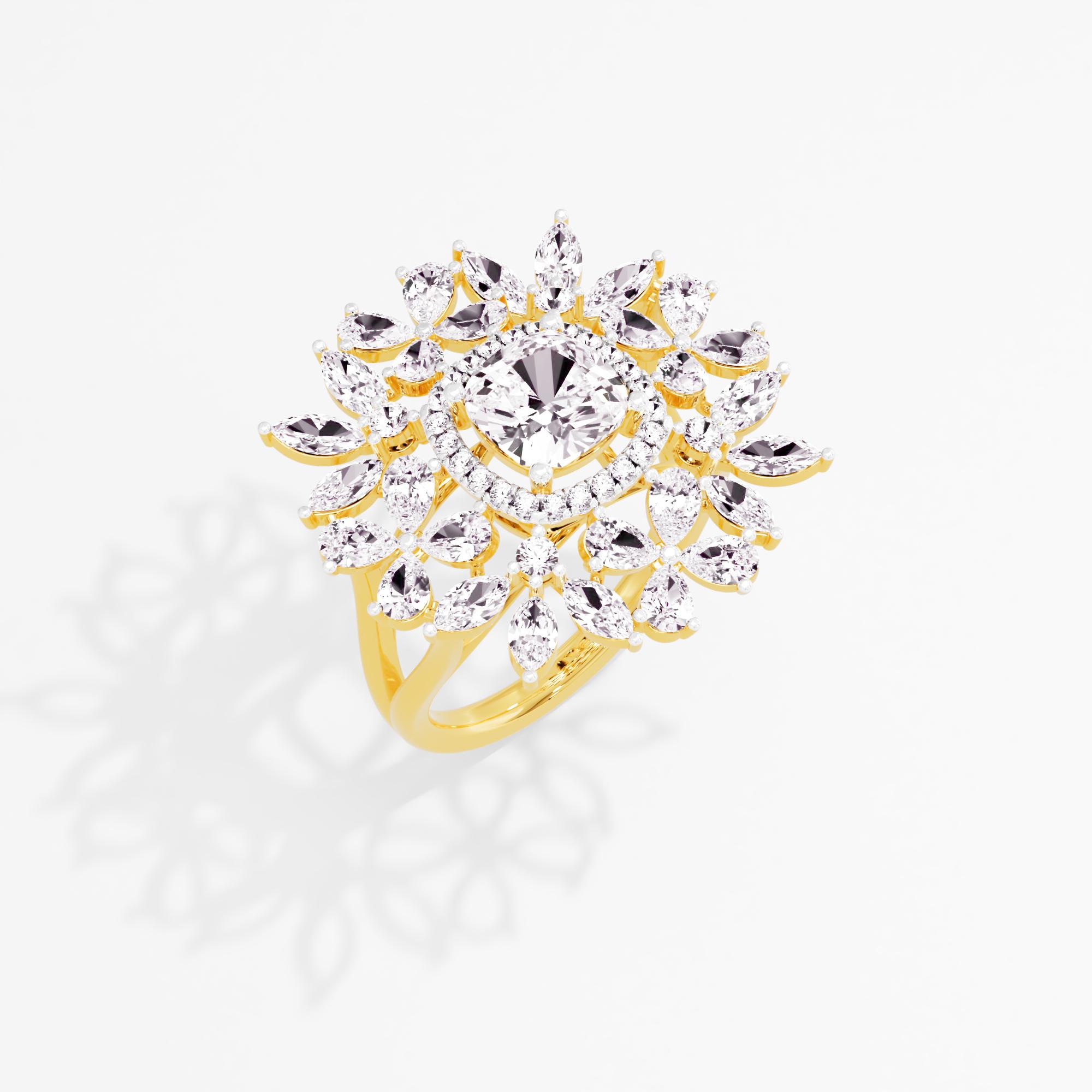 Majestic Whirl Halo Cocktail Ring