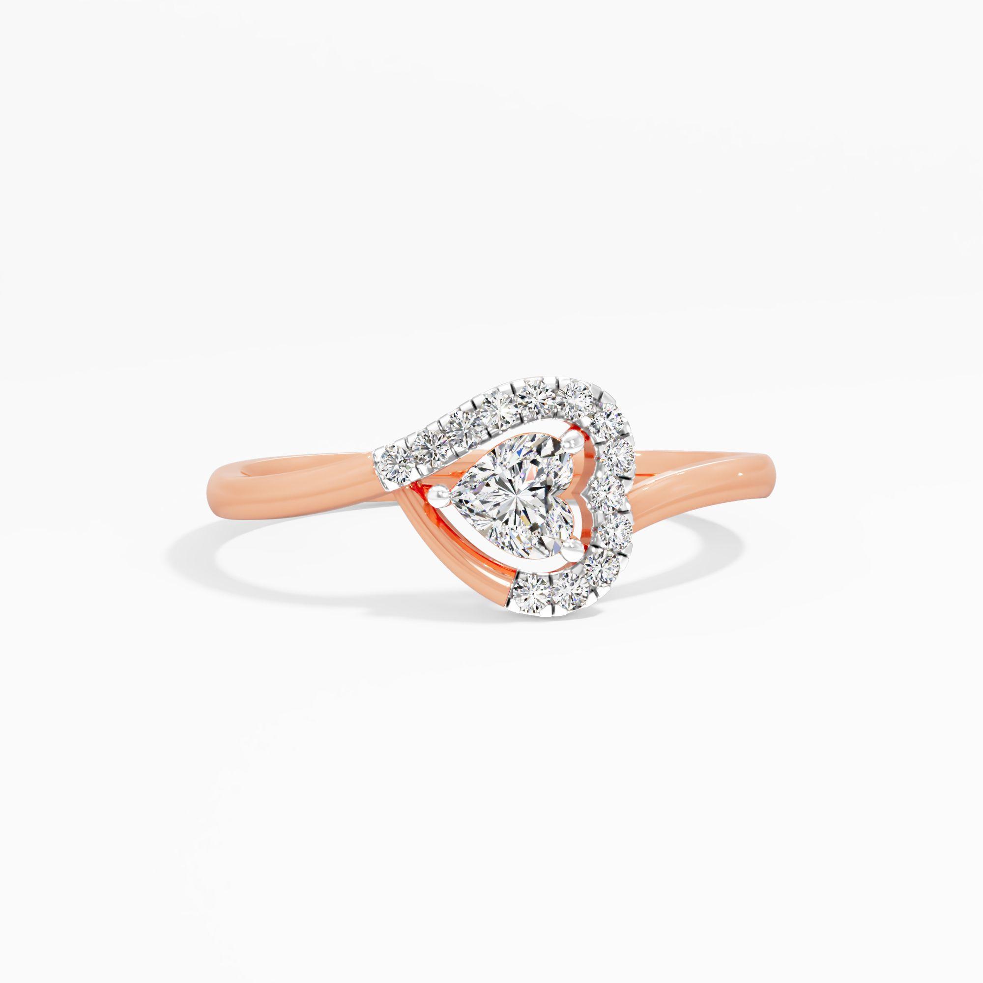 Heart Traced Solitaire Diamond Ring