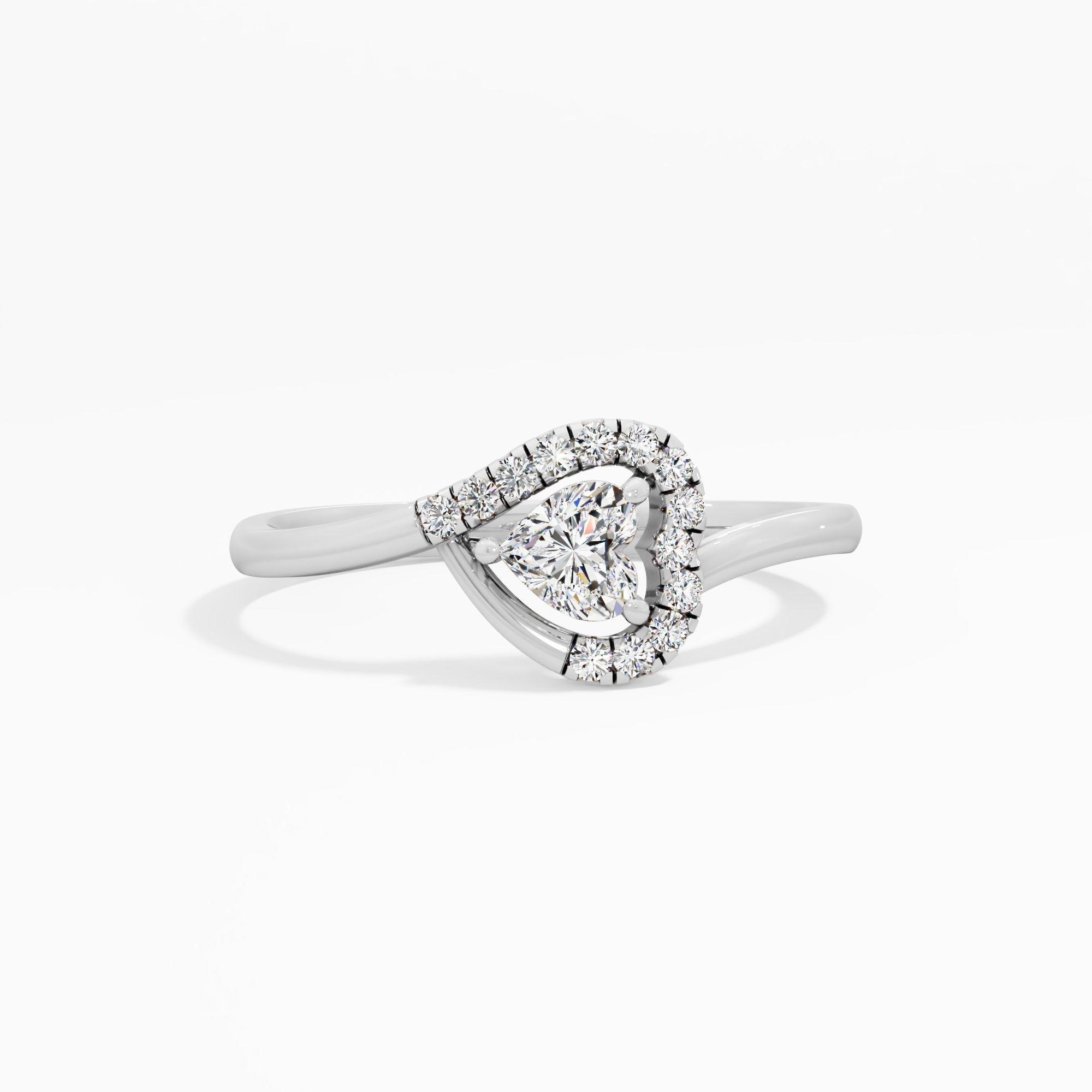 Heart Traced Solitaire Diamond Ring