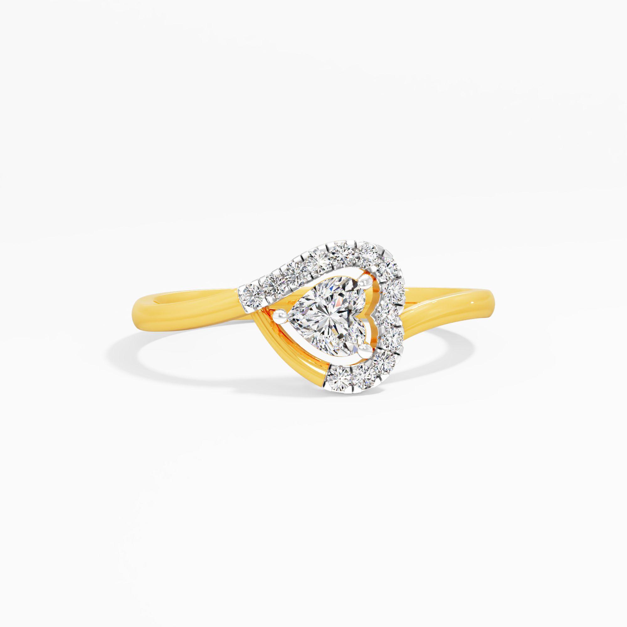 Heart Traced Solitaire Diamond Ring