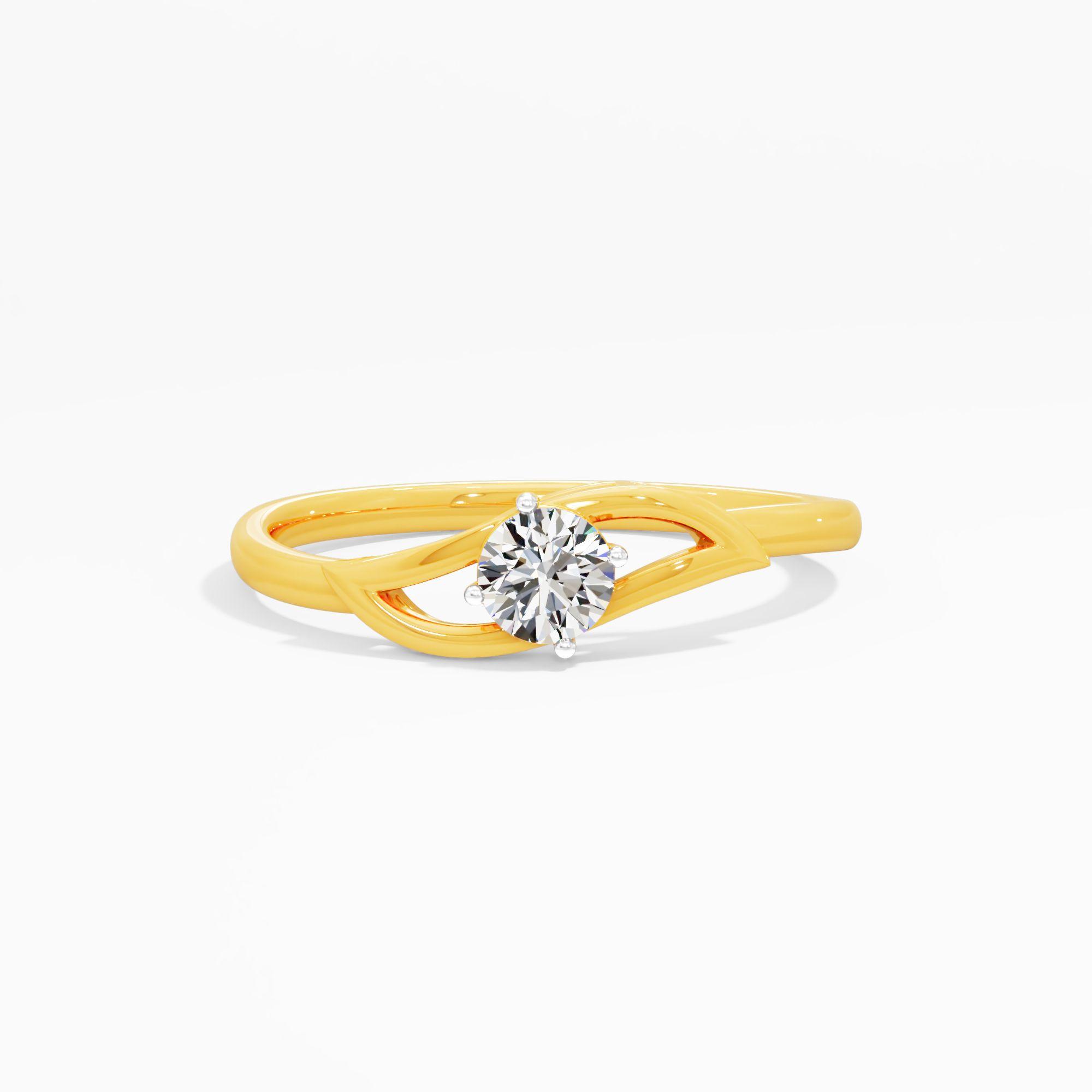 Swirling Solitaire Embrace Ring