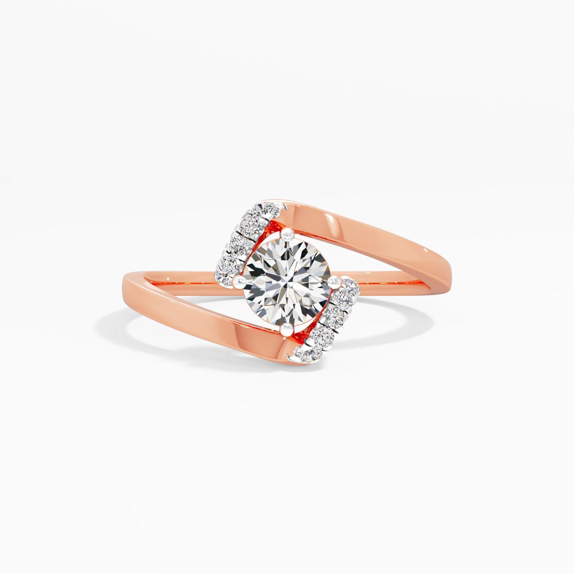 Swirling Embrace Solitaire Diamond Ring