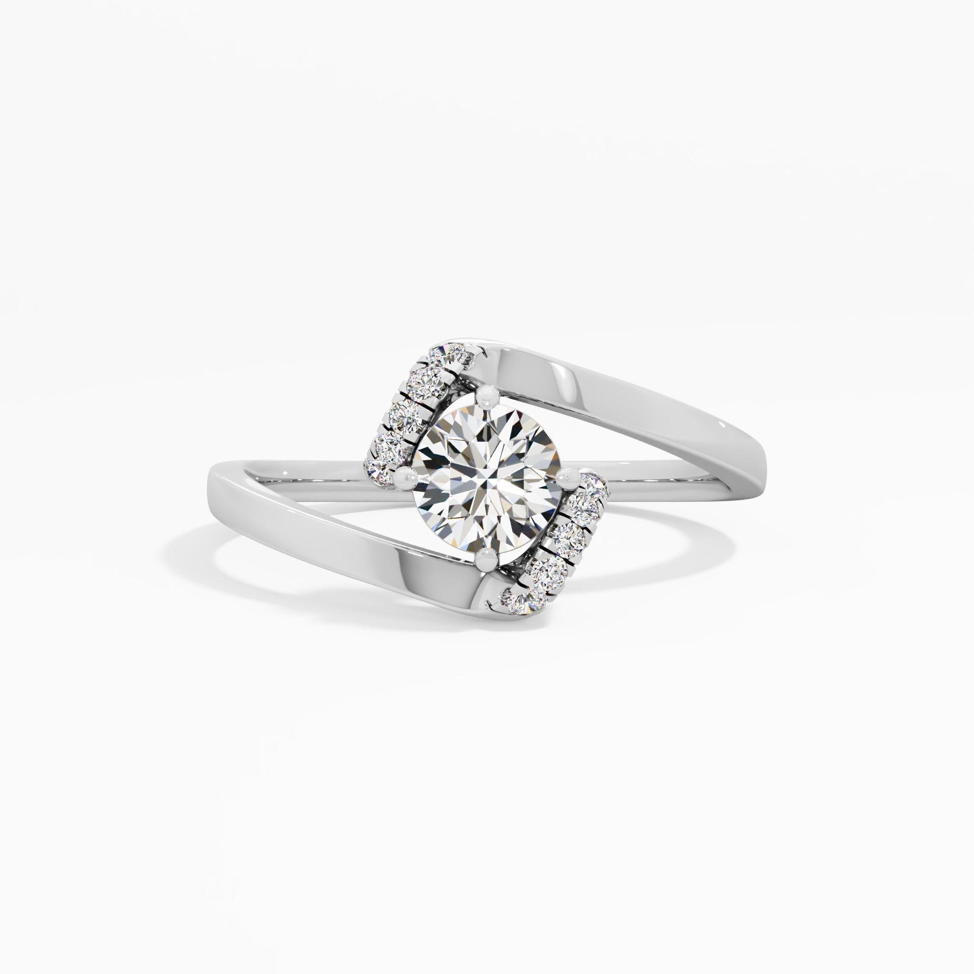 Swirling Embrace Solitaire Diamond Ring