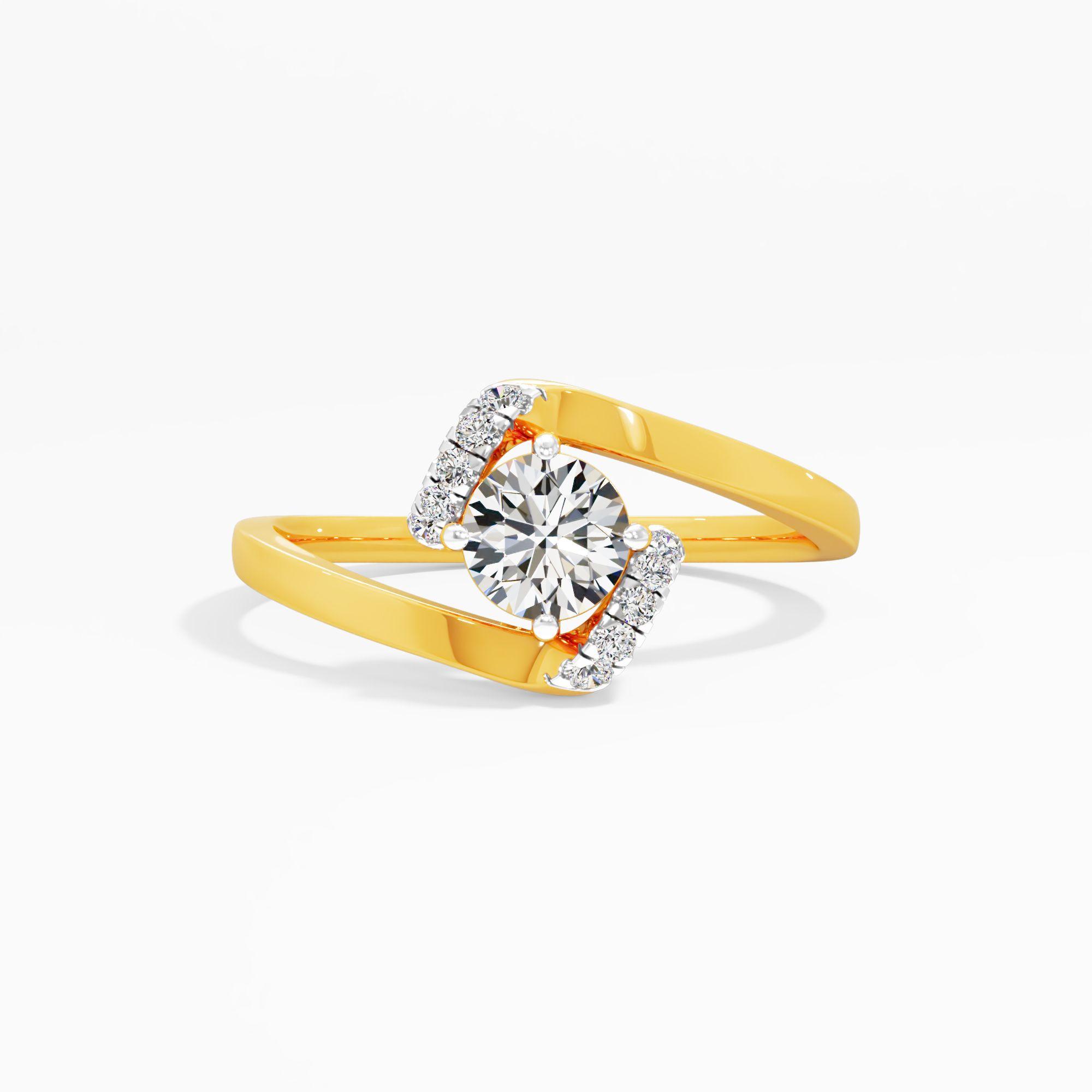 Swirling Embrace Solitaire Diamond Ring