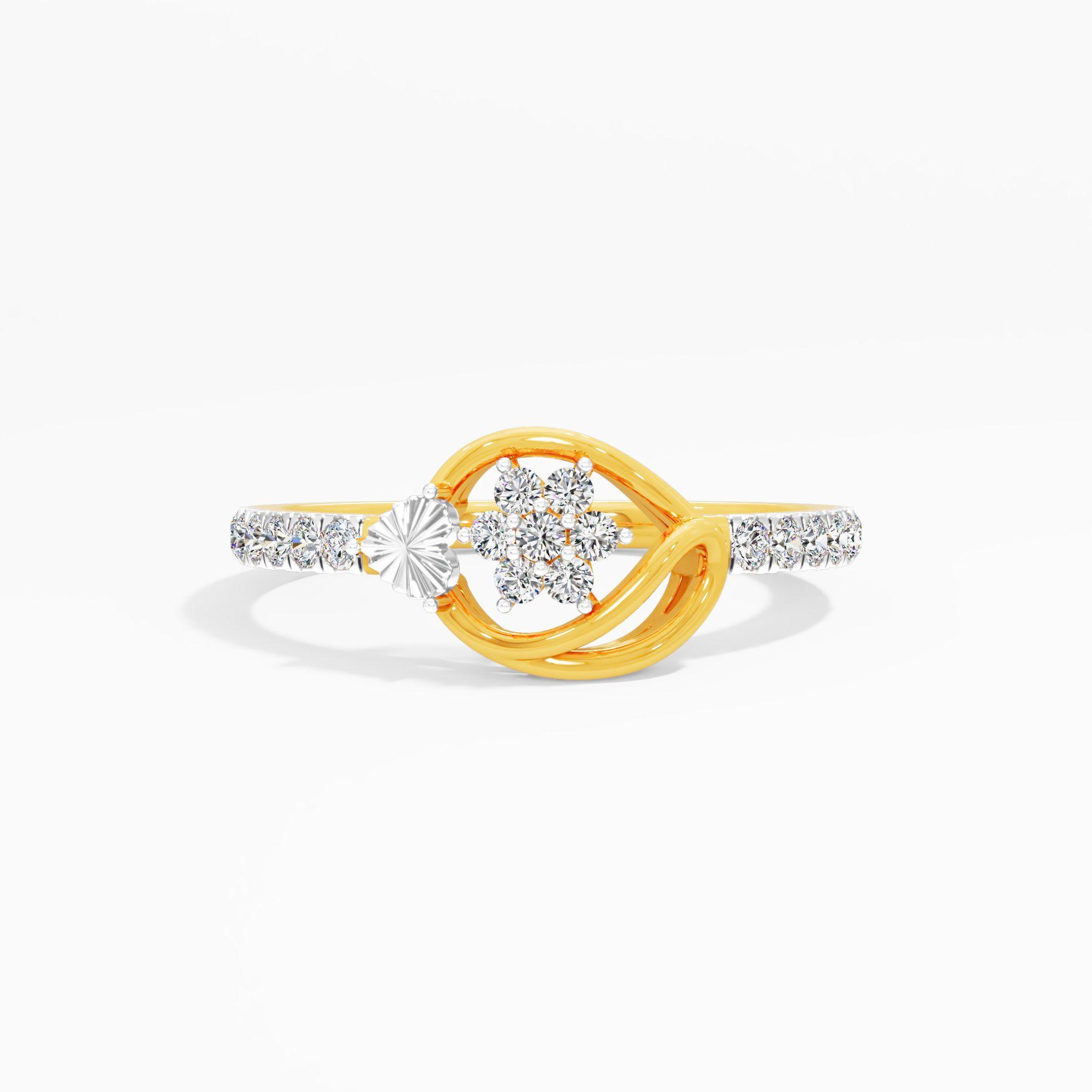 Floral Twist Cluster Ring