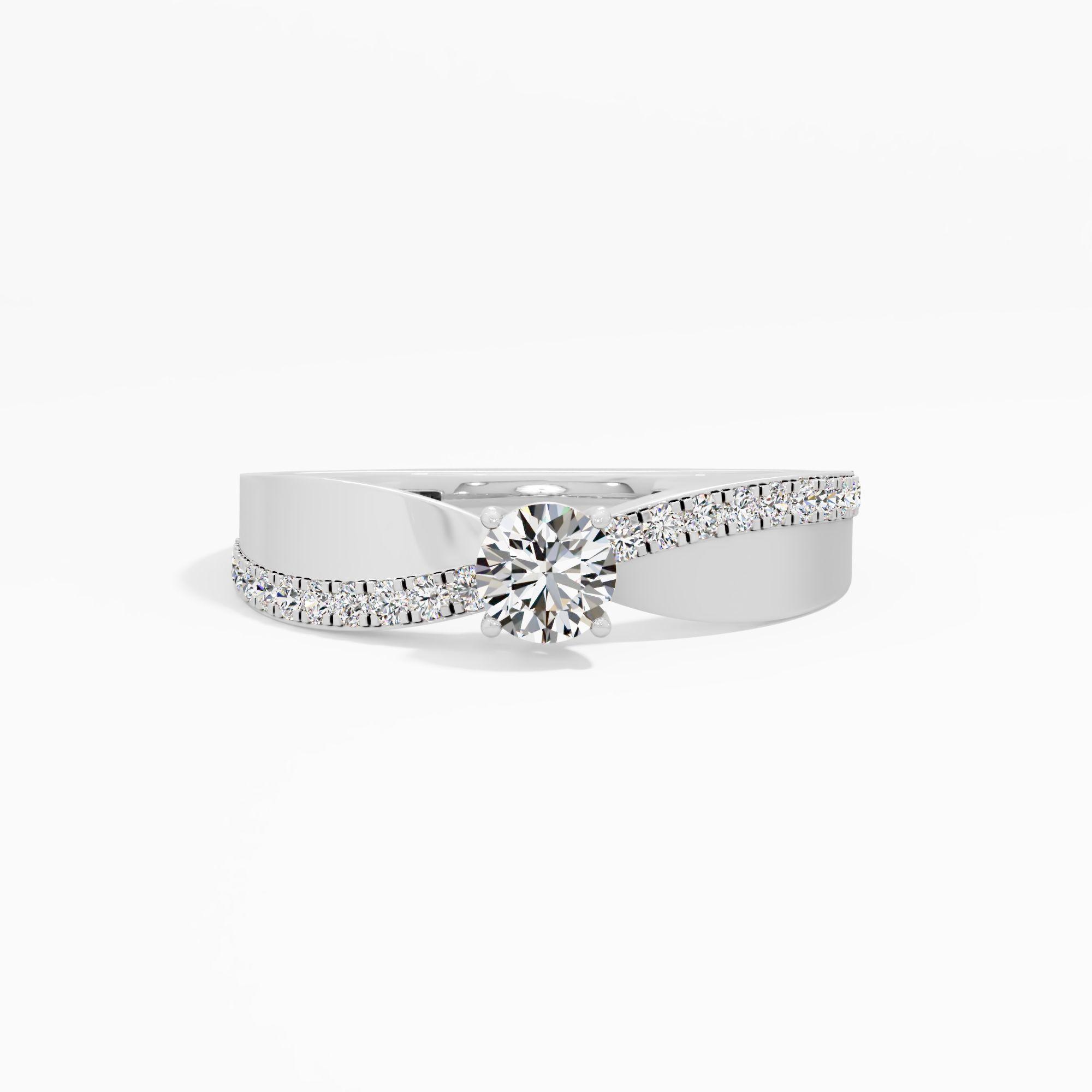 Crossover Solitaire Diamond Ring