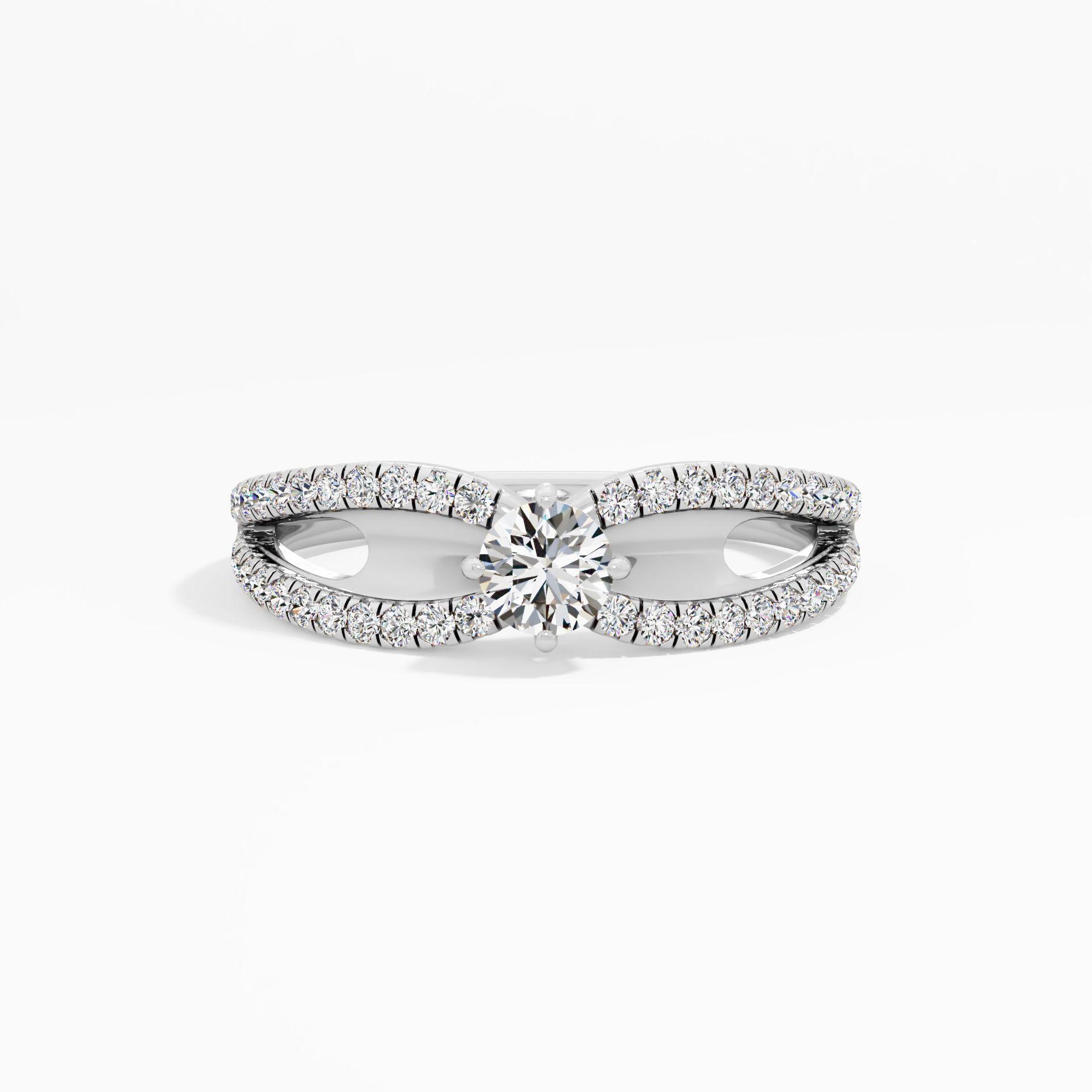 Twin Flame Solitaire Diamond Ring