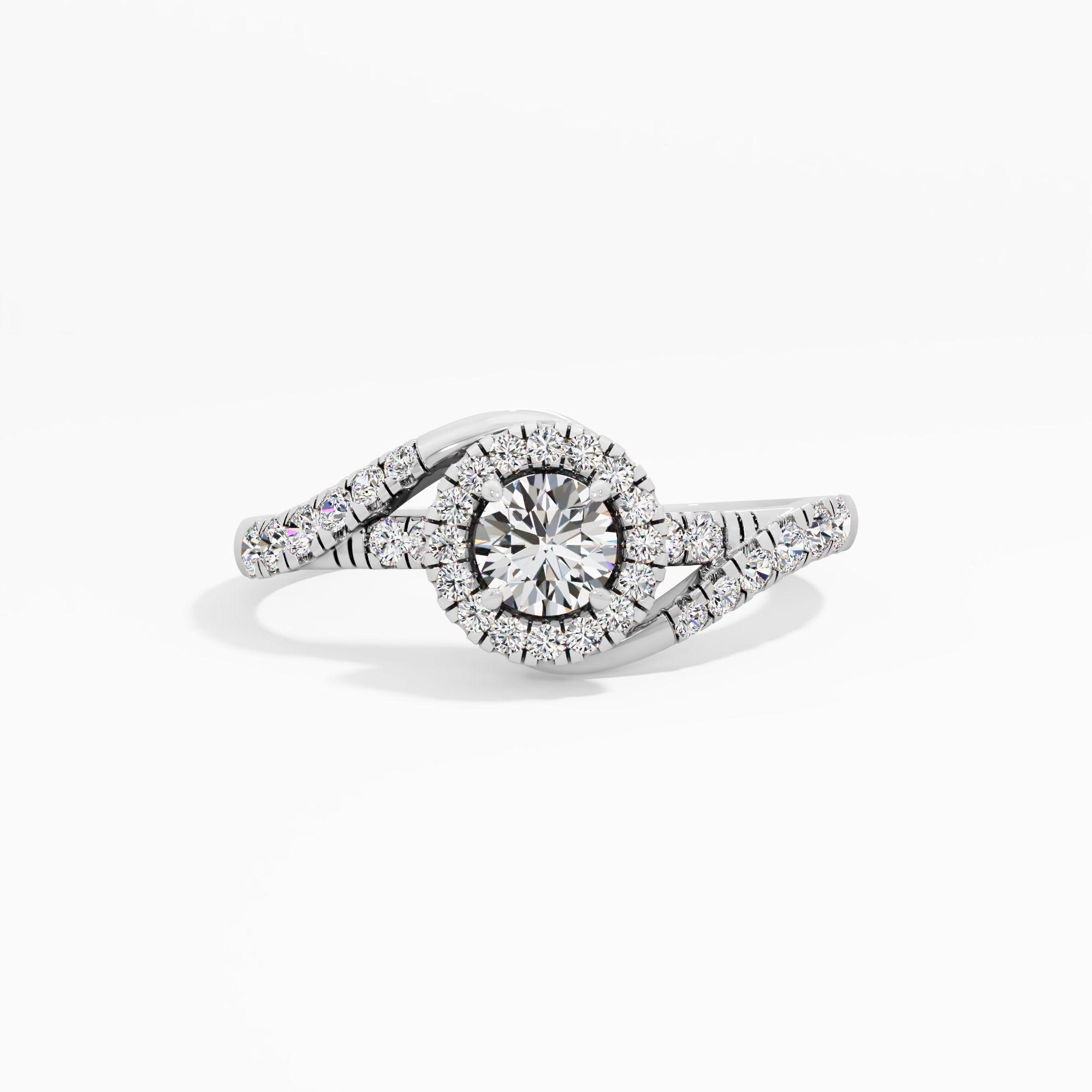 Swirling Glory Halo Diamond Ring