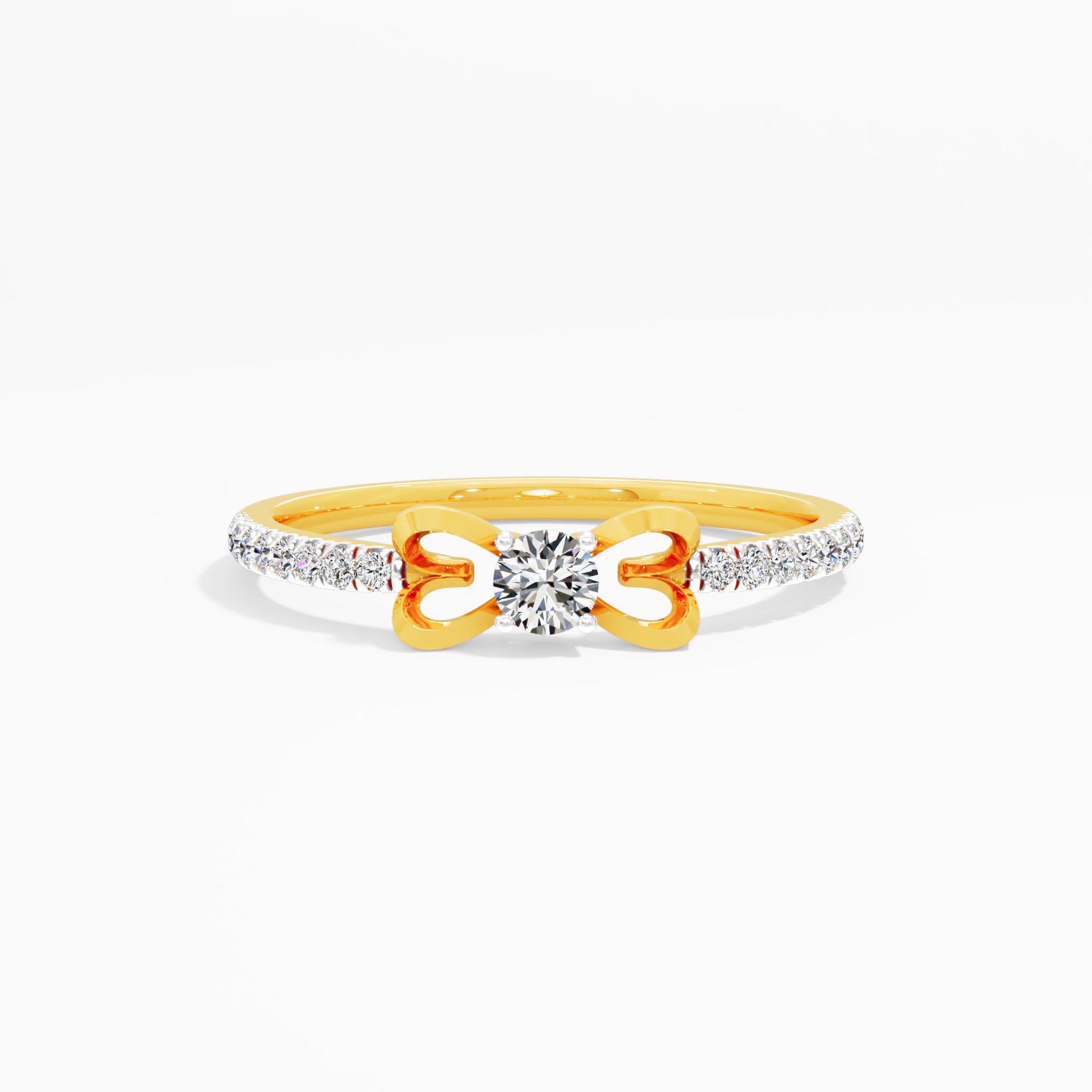 Delicate Bow Solitaire Ring