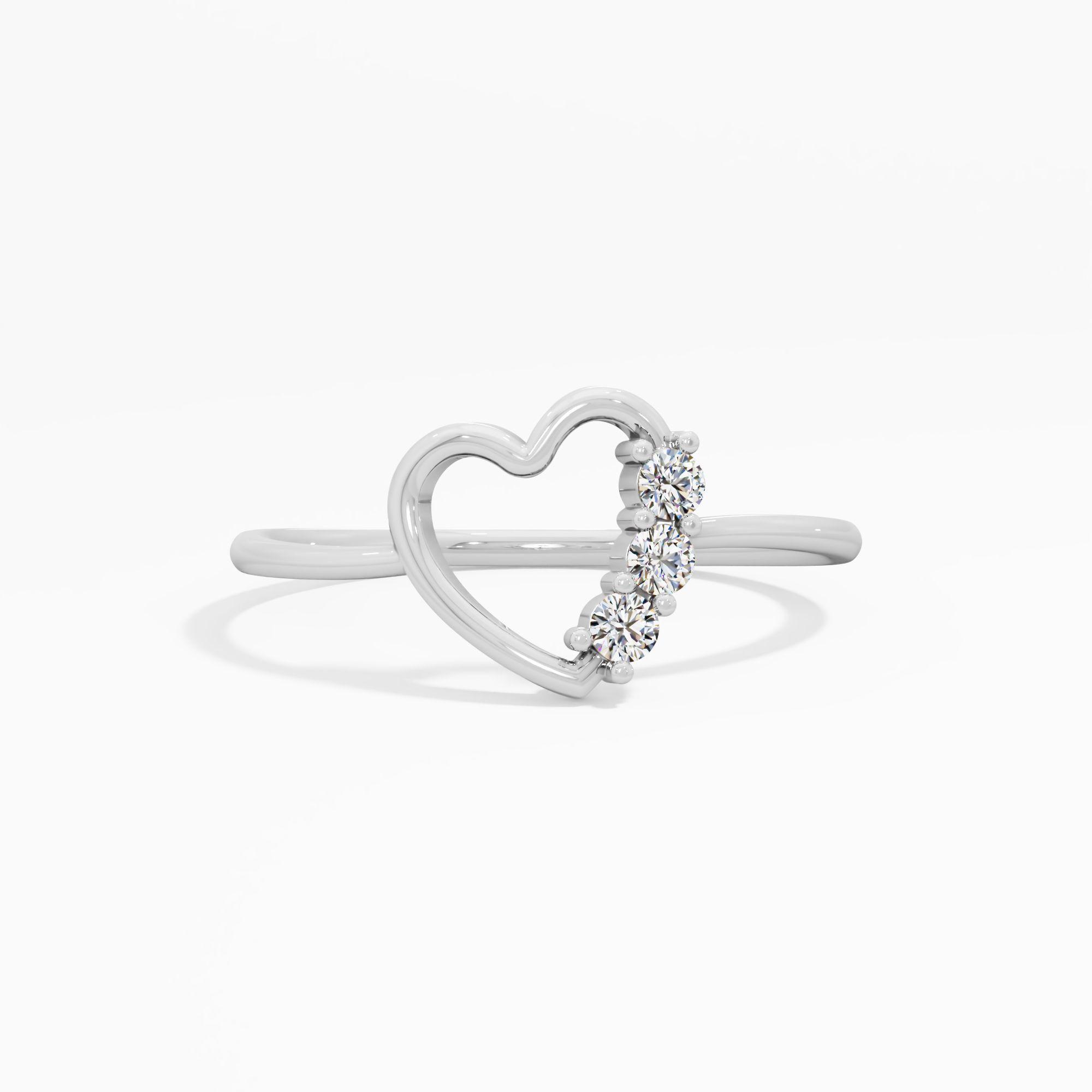Trio Of Memories Heart Diamond Ring