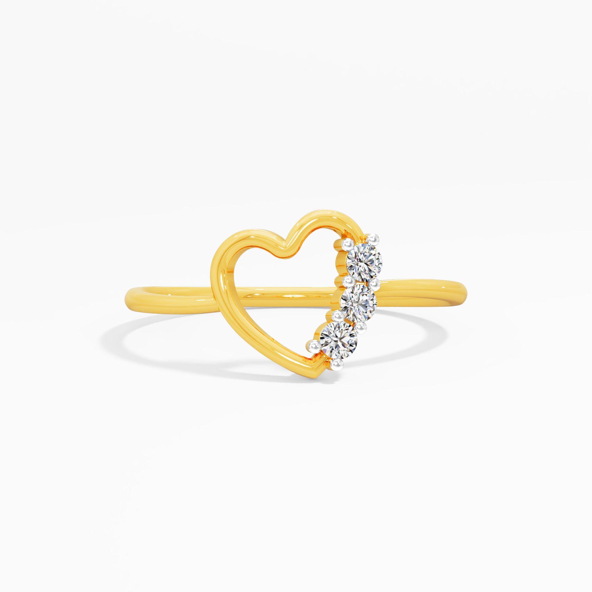 Trio Of Memories Heart Diamond Ring