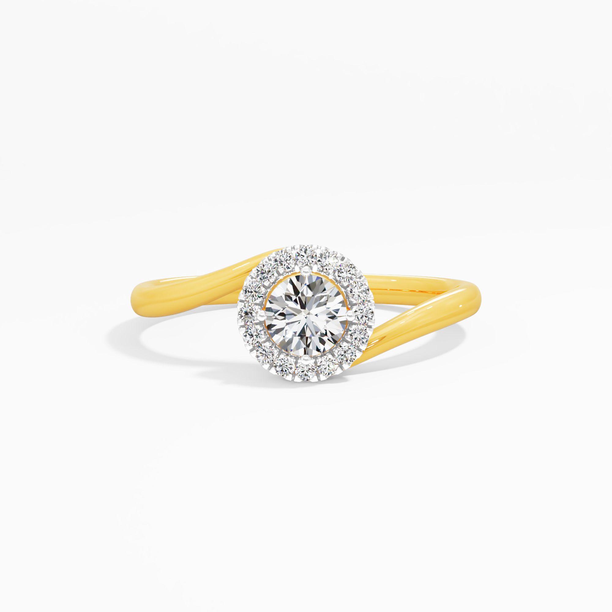 Serene Solitaire Halo Ring