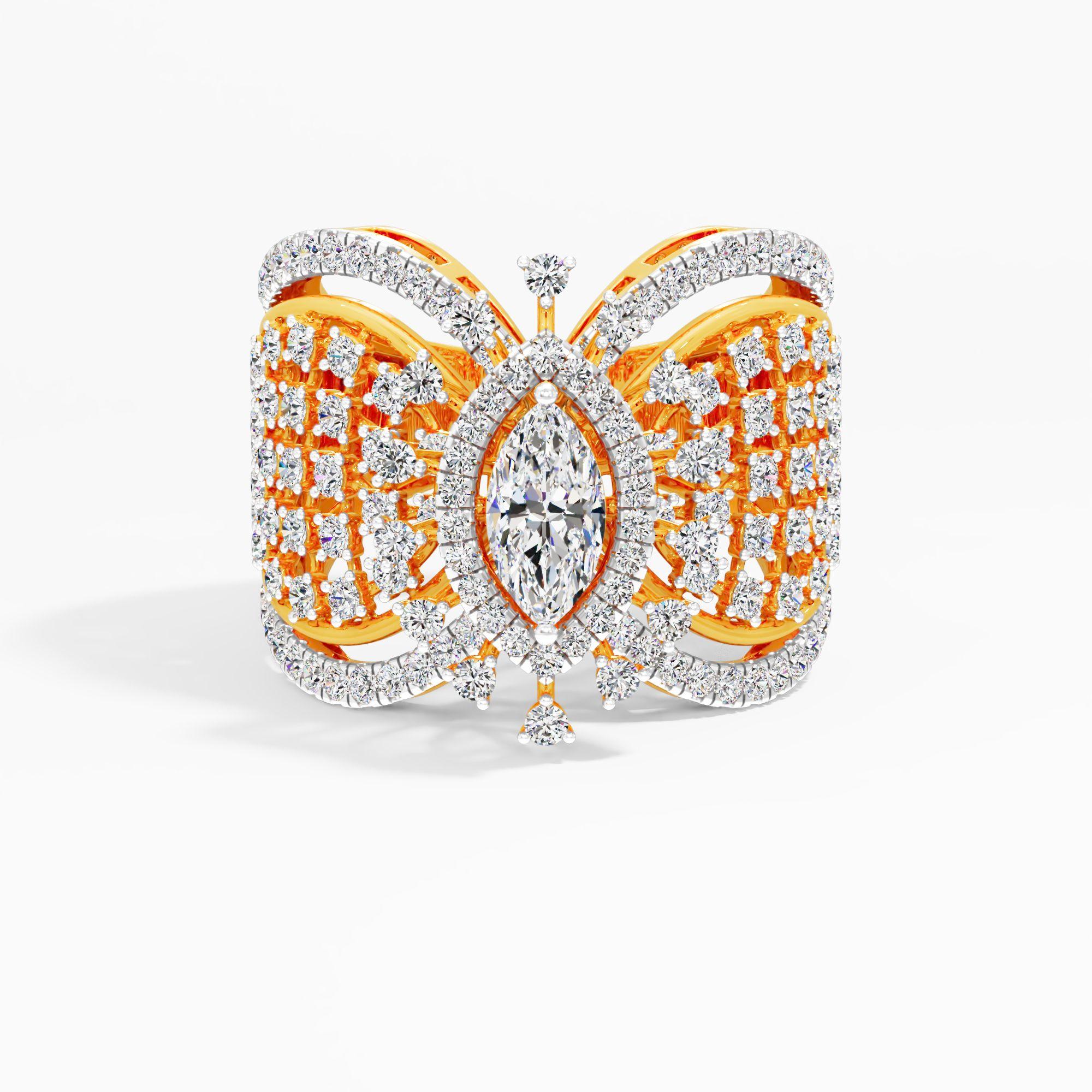 Marquise Solitaire Butterfly Cocktail Ring
