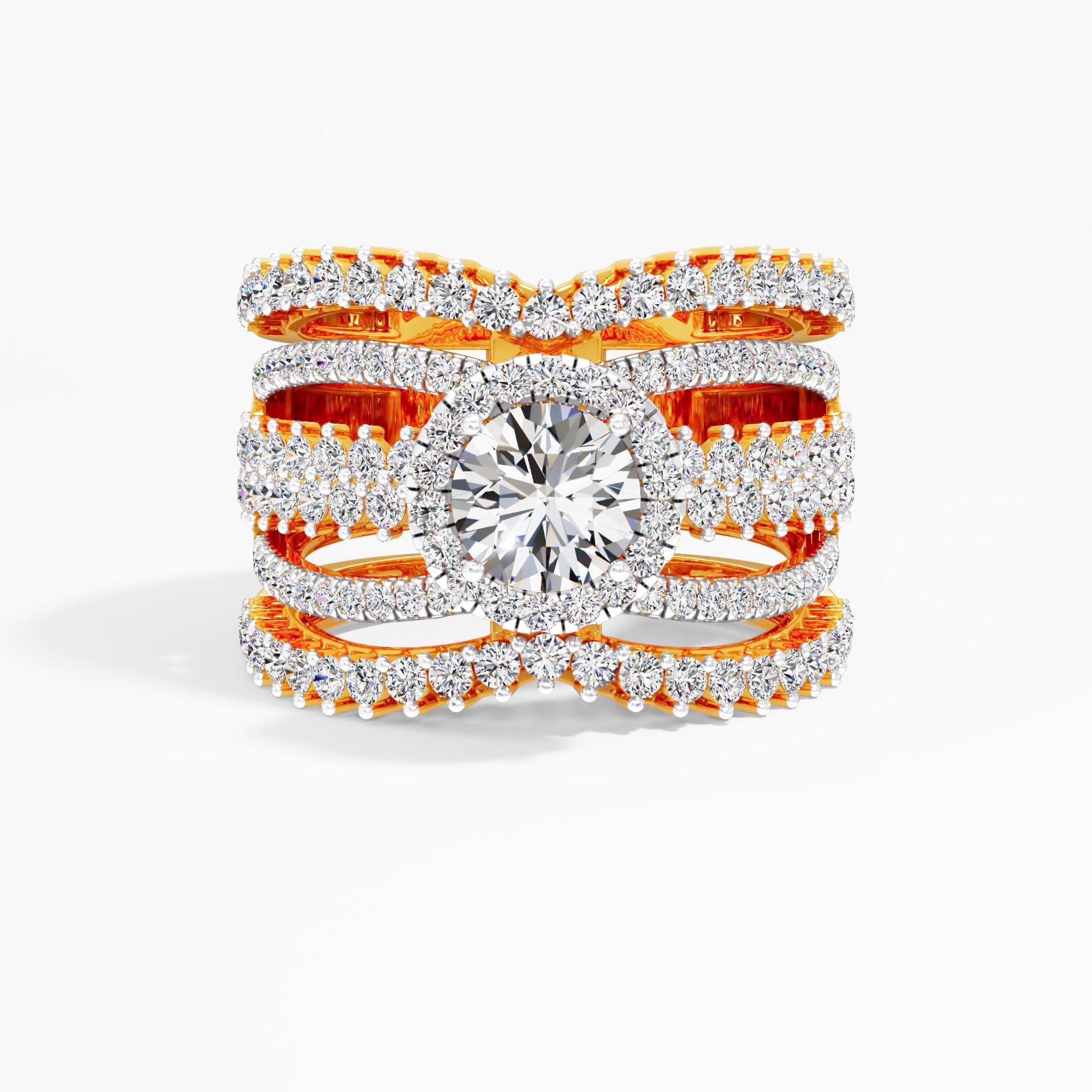 Woven Halo Multi-Band Cocktail Ring