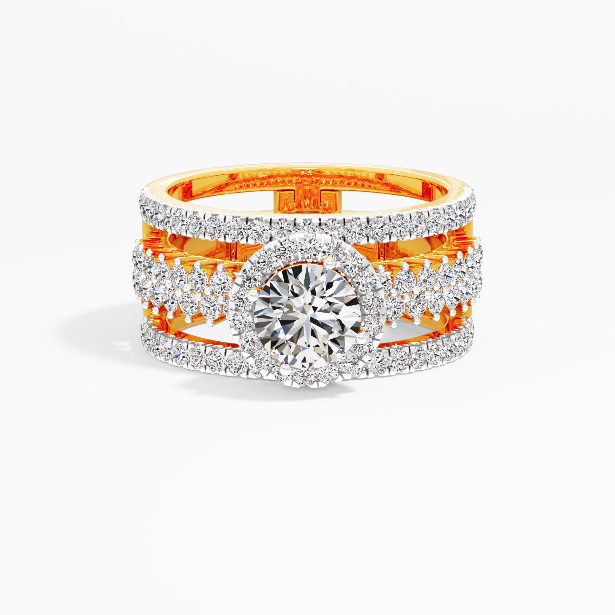 Grand Tiered Halo Statement Ring