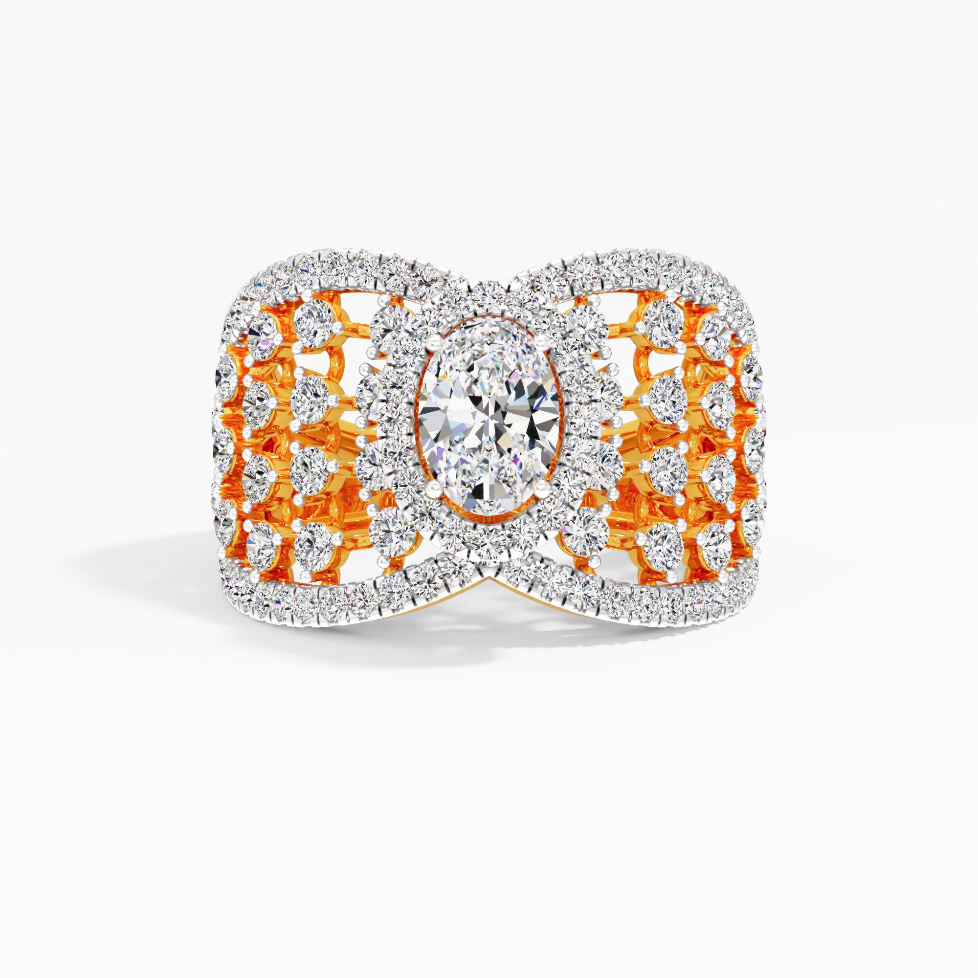 Sparkling Oval Solitaire Cocktail Ring
