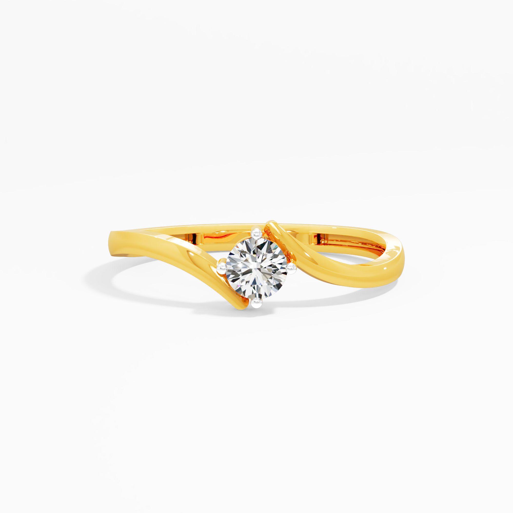 Delicate Bypass Solitaire Ring