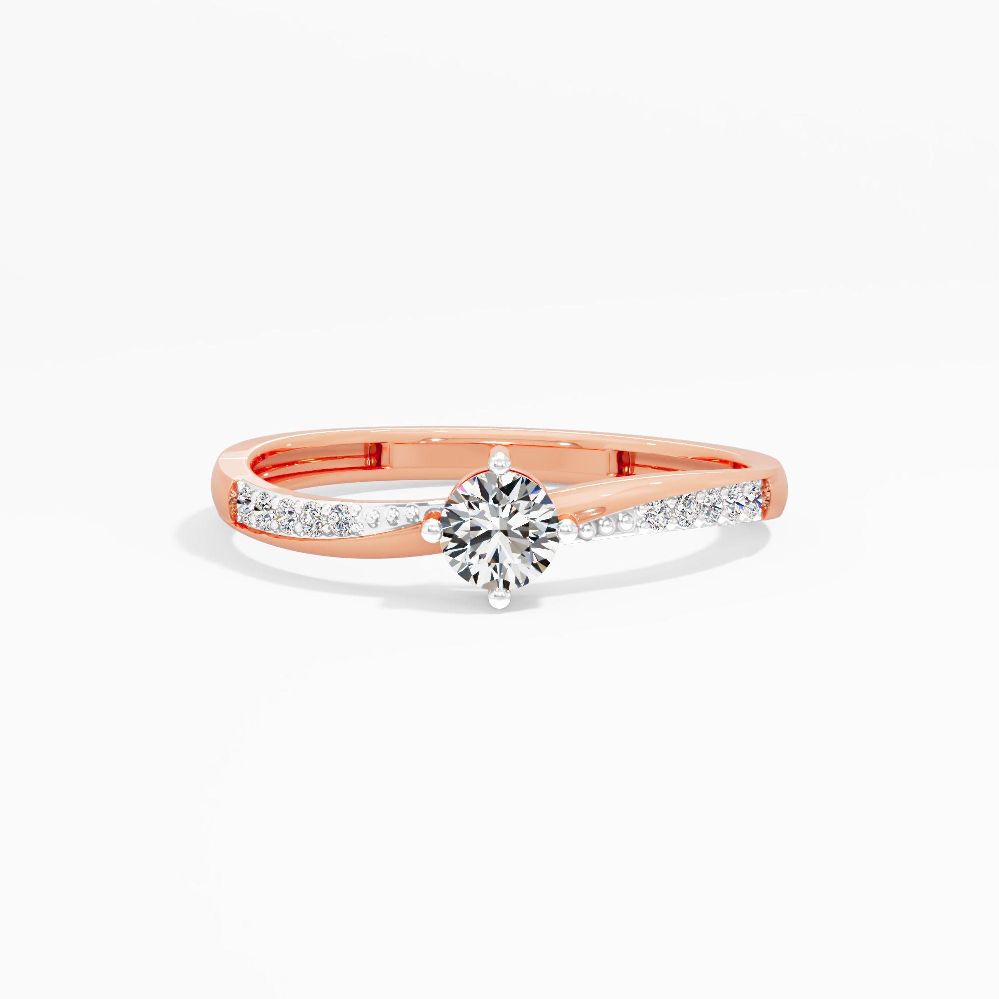 Bypass Solitaire Diamond Ring