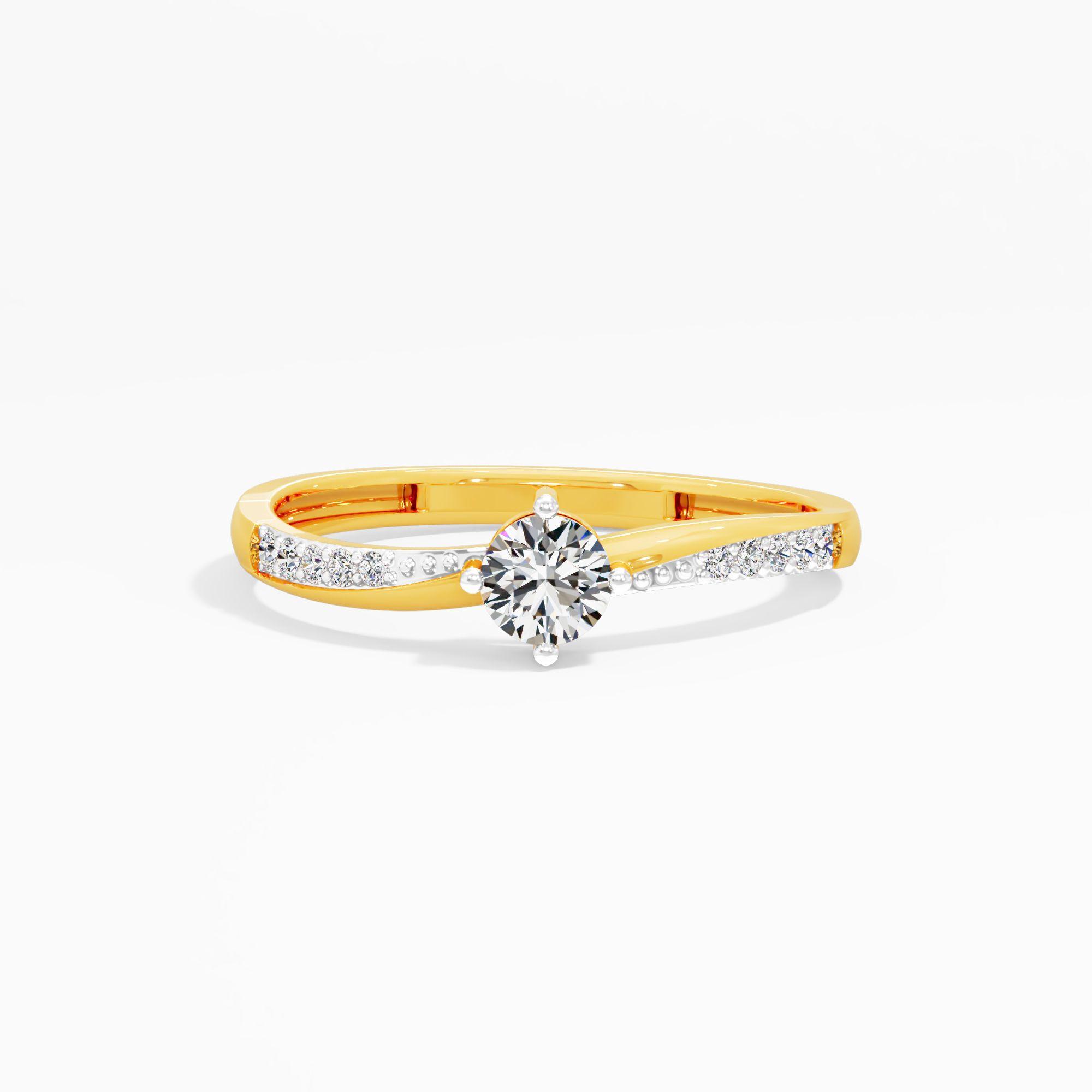 Bypass Solitaire Diamond Ring