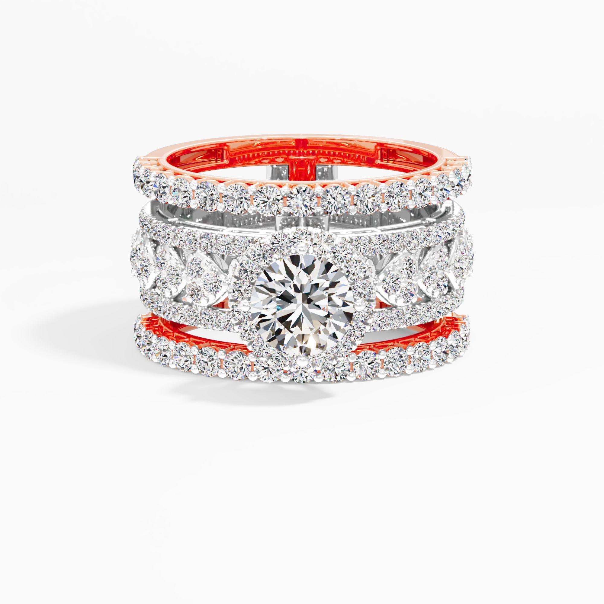 Romantic Halo Solitaire Cocktail Ring
