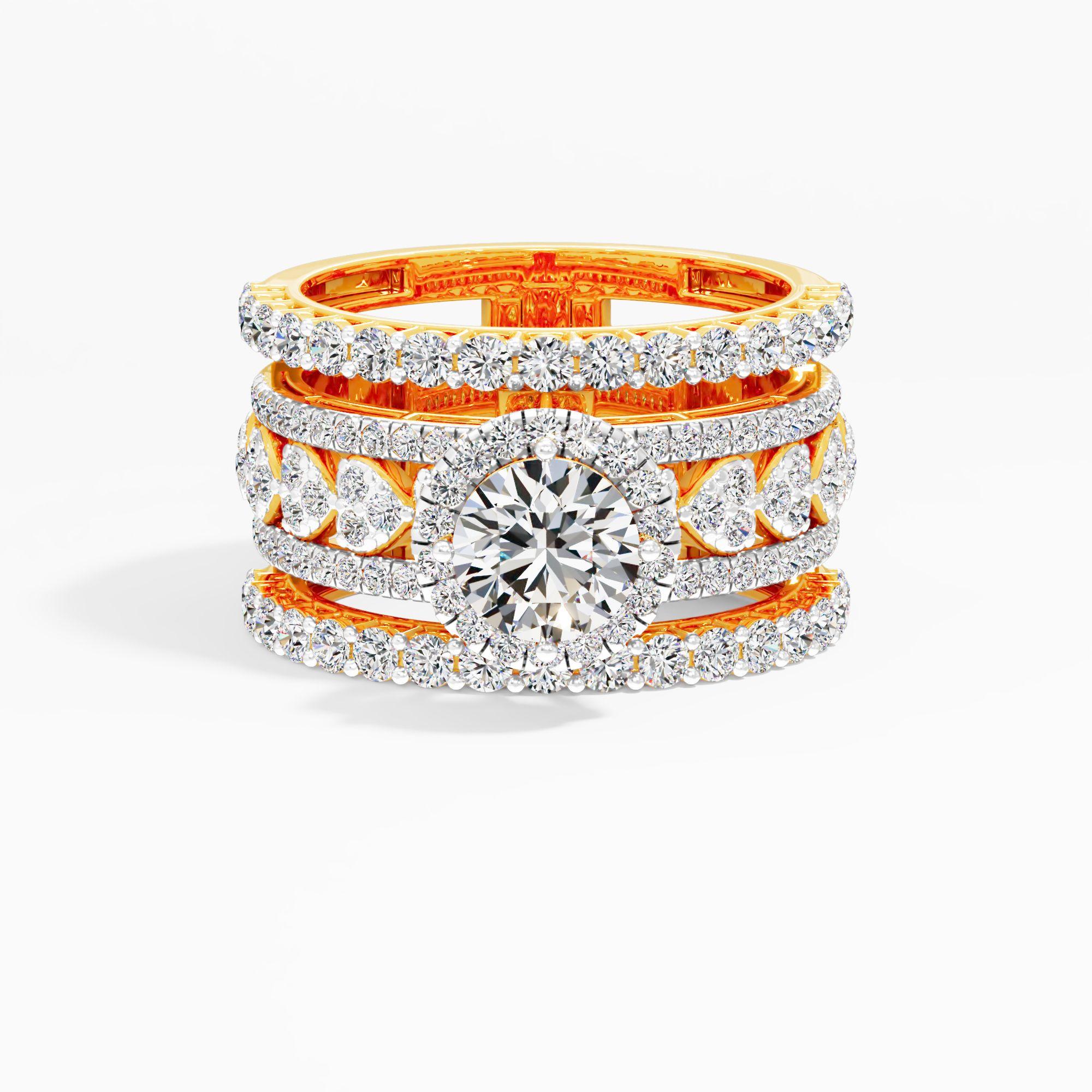 Romantic Halo Solitaire Cocktail Ring
