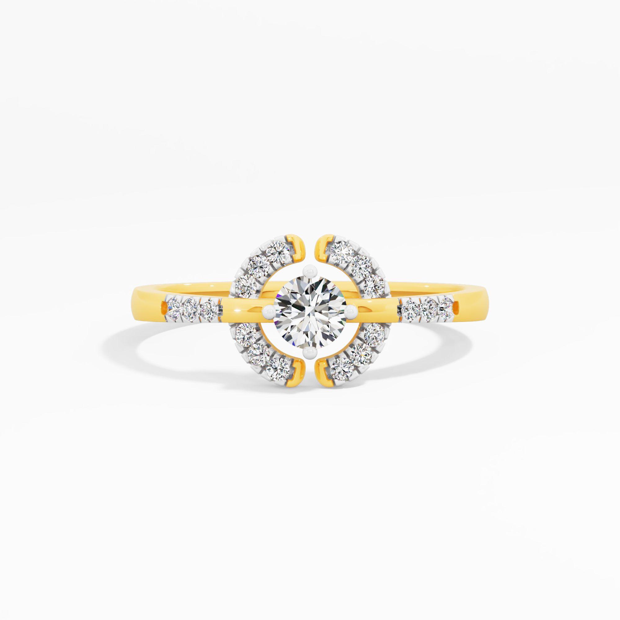 Clover Diamond Solitaire Ring