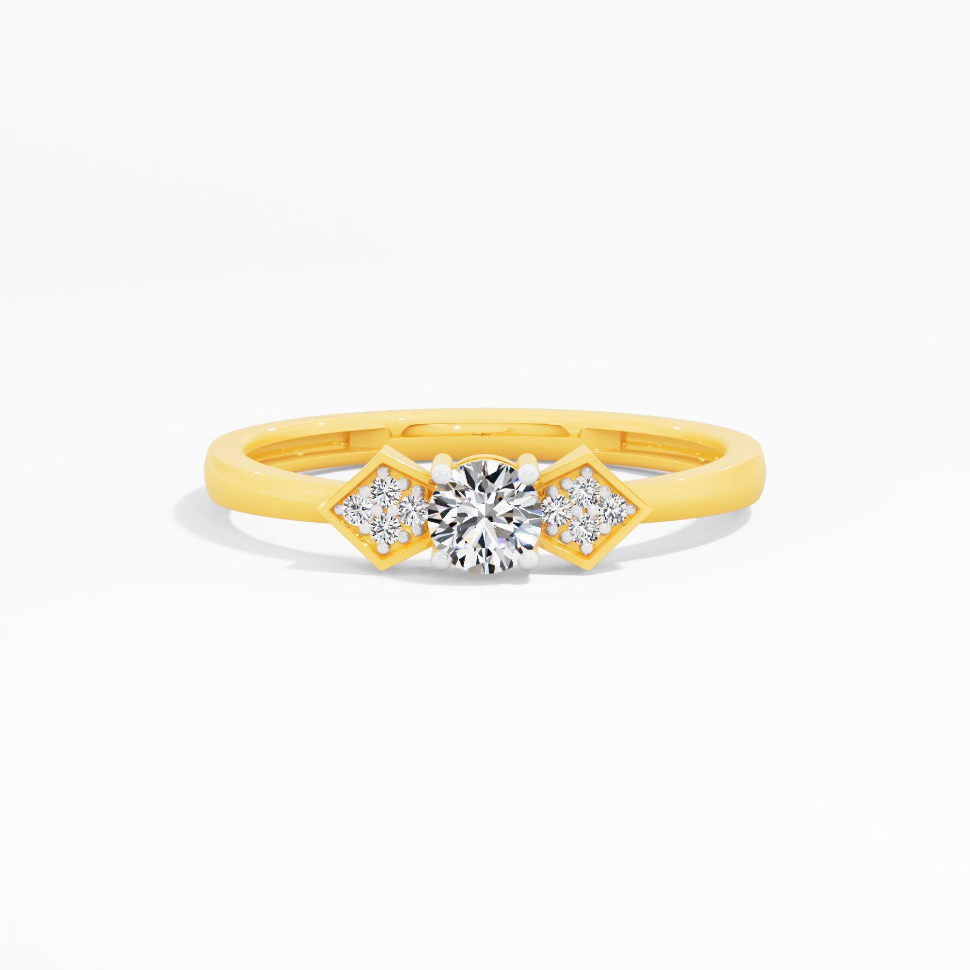 3 Stone Geometric Cluster Ring
