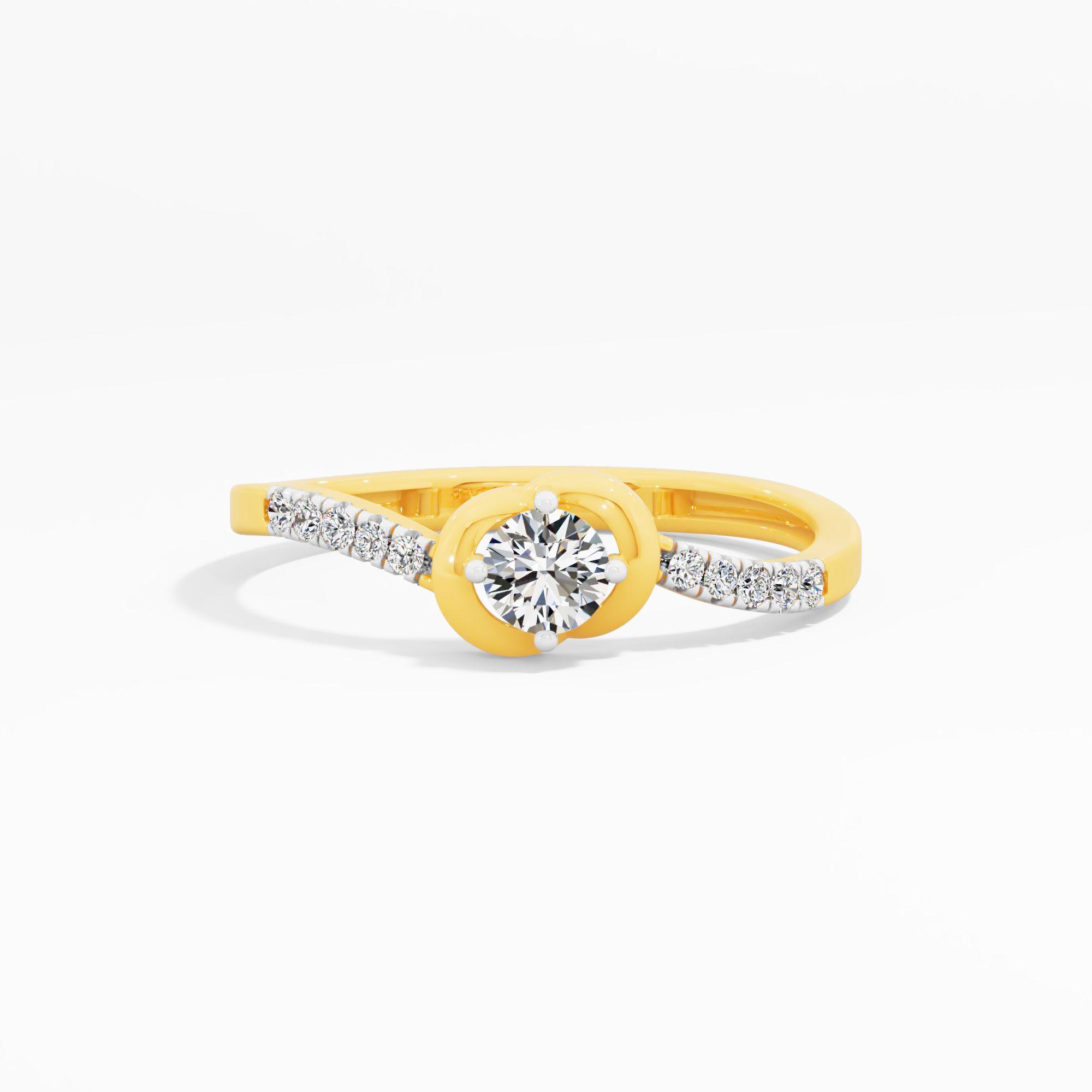 Gyre Pavé Solitaire Ring