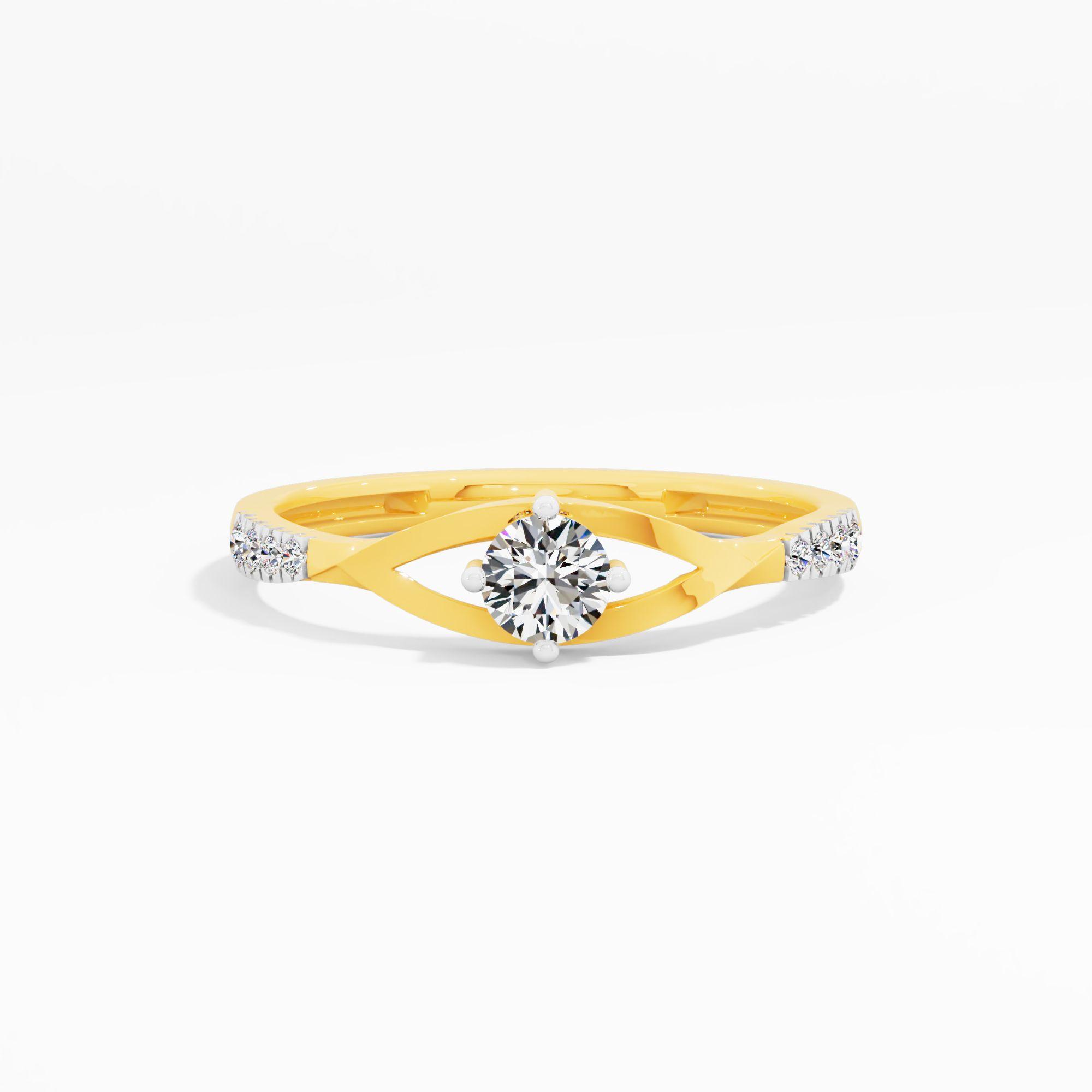 Lozenge Scissored Solitaire Ring