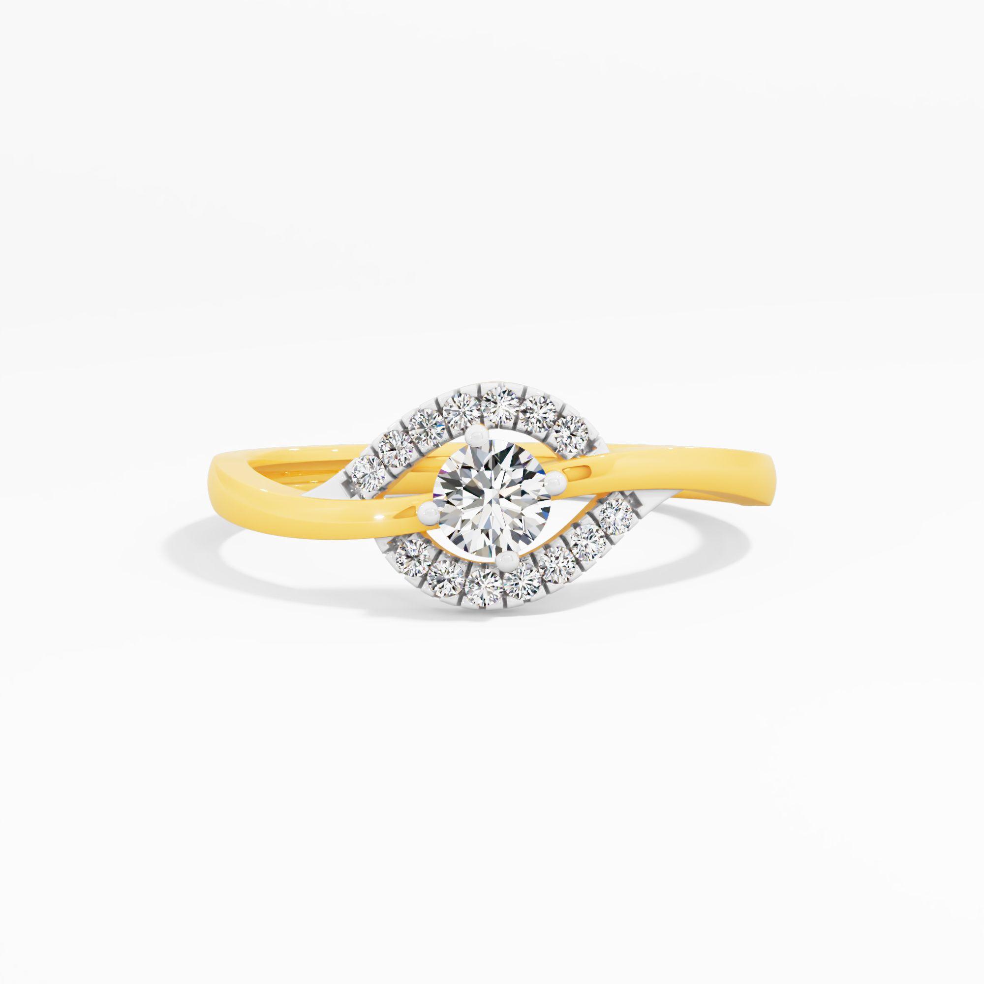 Double Arc Solitaire Ring