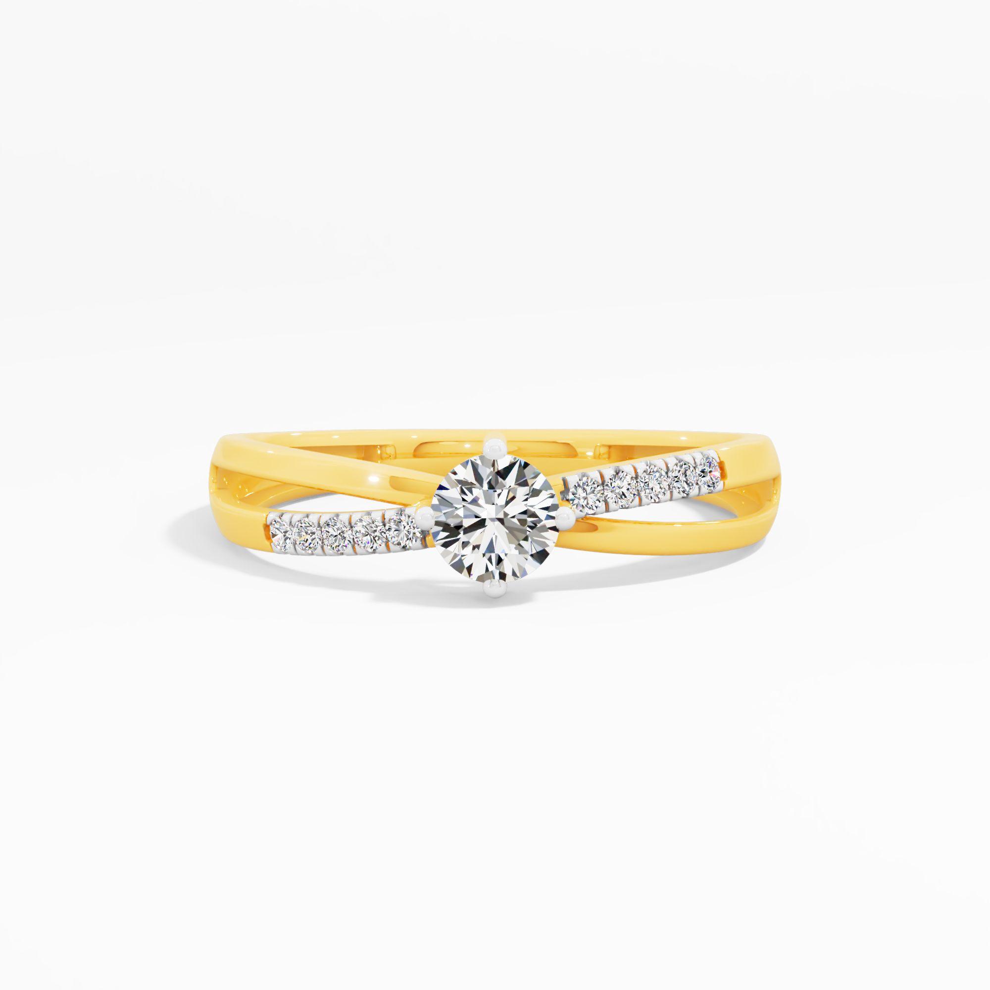 Weave Triad Solitaire Ring