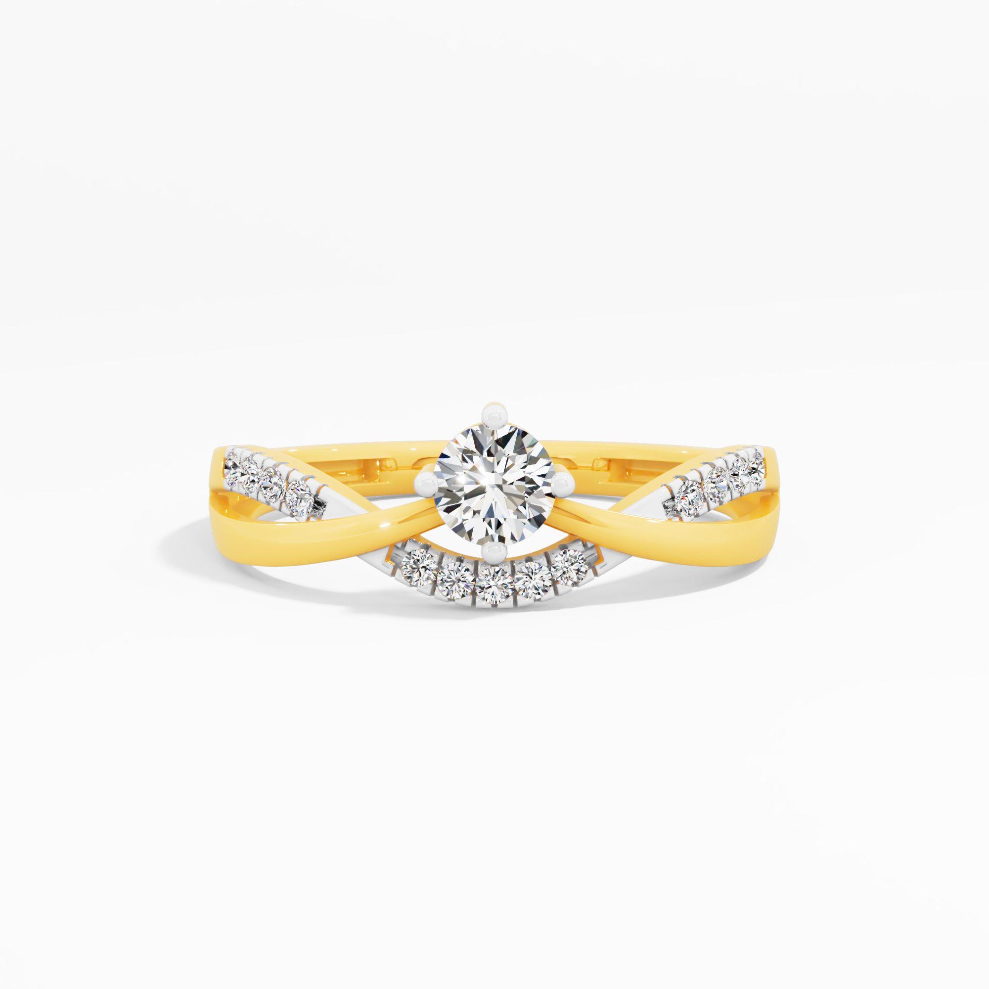 Interwoven Solitaire Pavé Ring