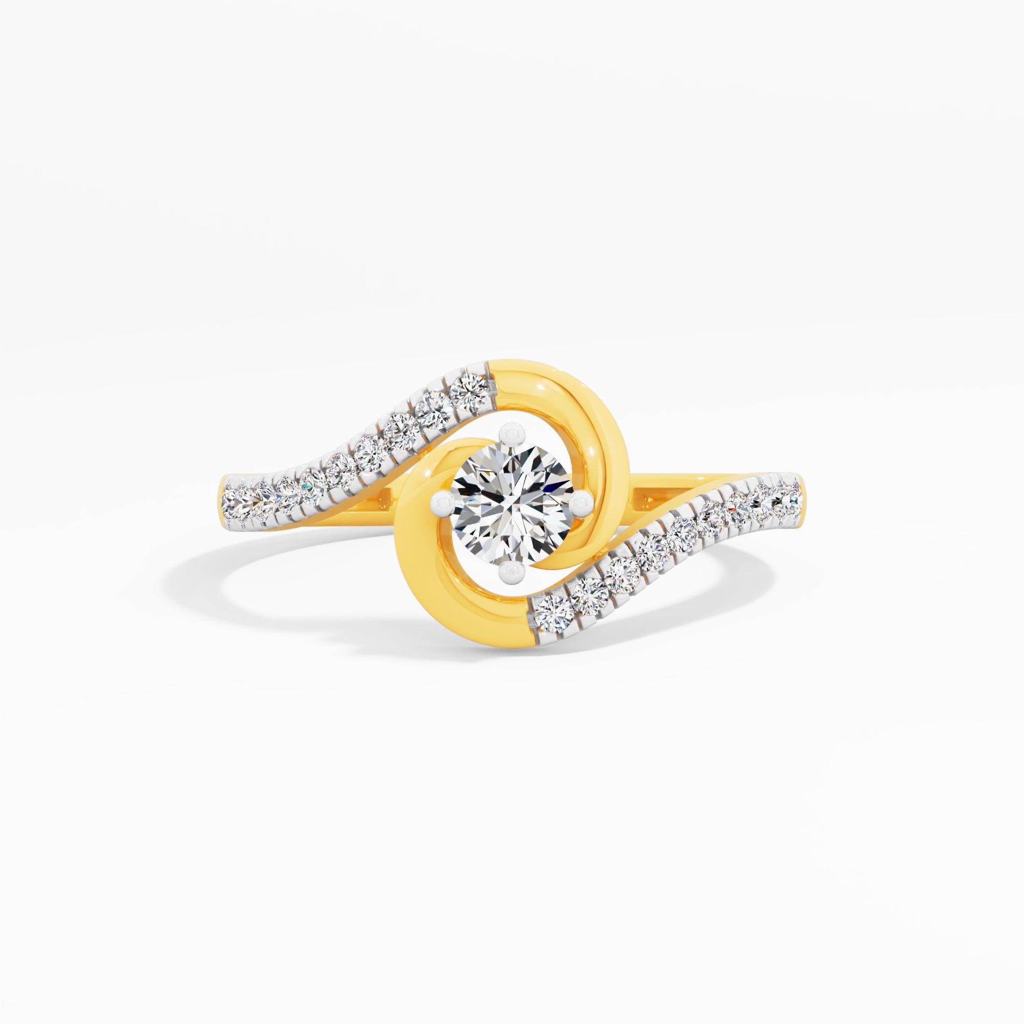 Swirl Pavé Solitaire Ring