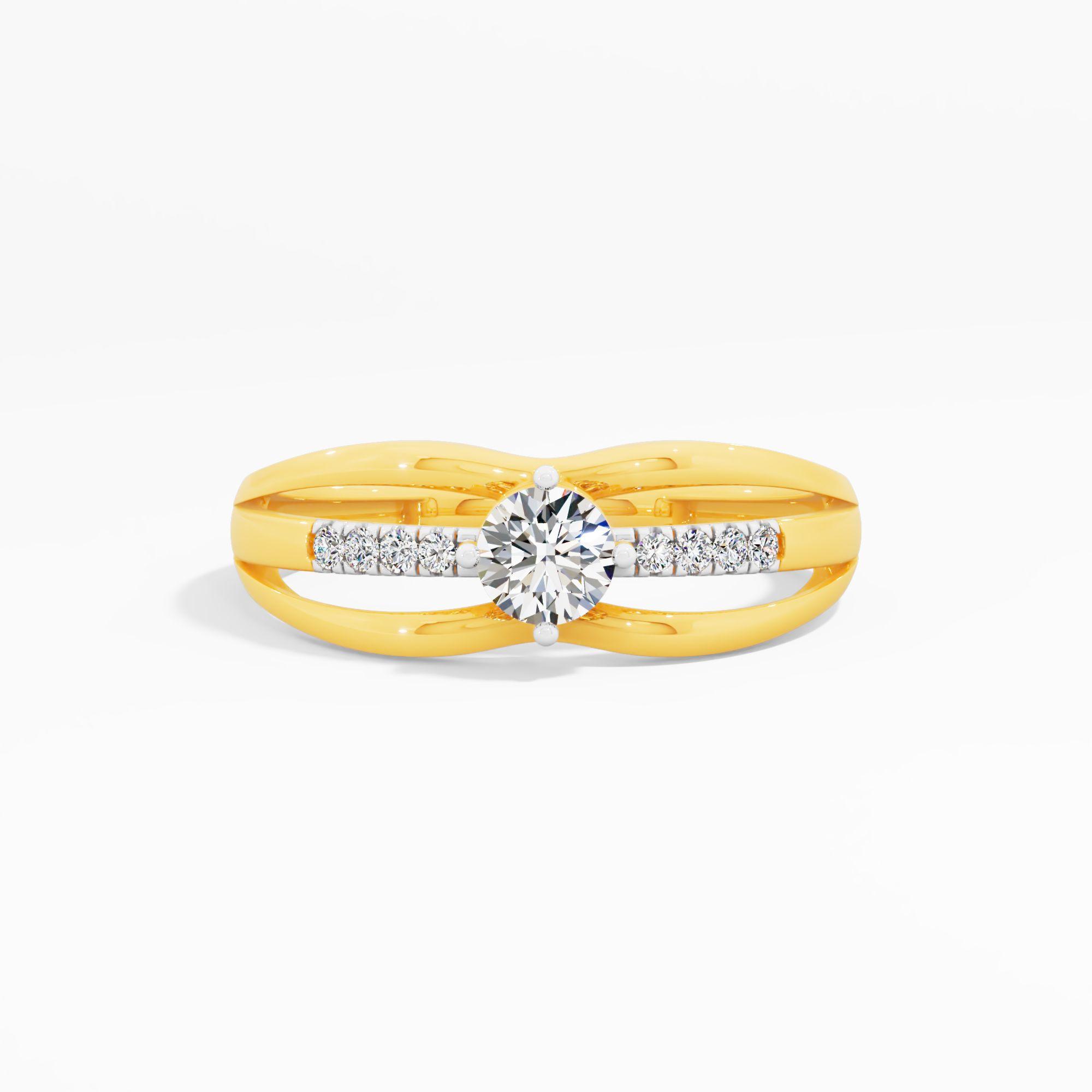 Dual Band Solitaire Pavé Ring