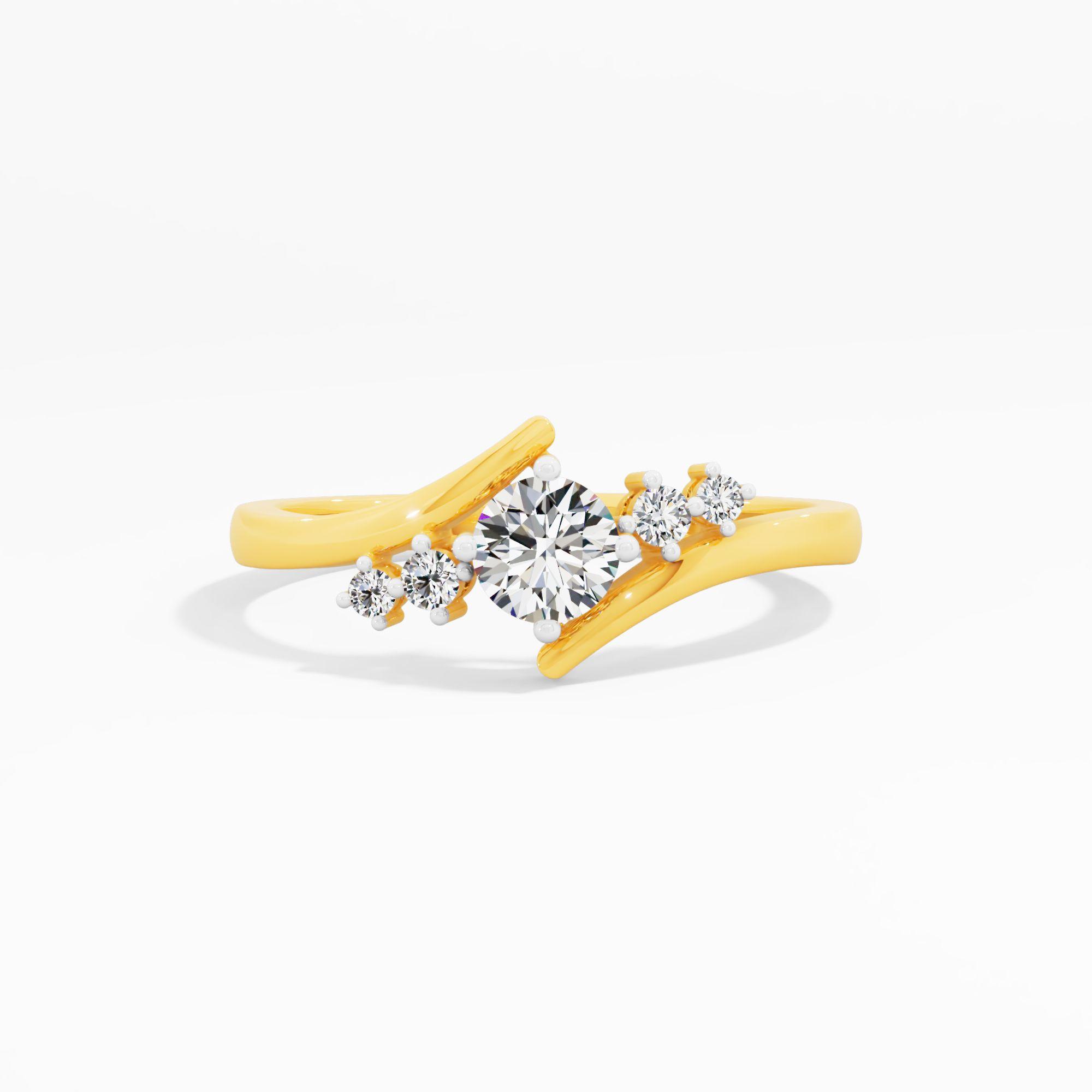Celestial Comet Solitaire Ring