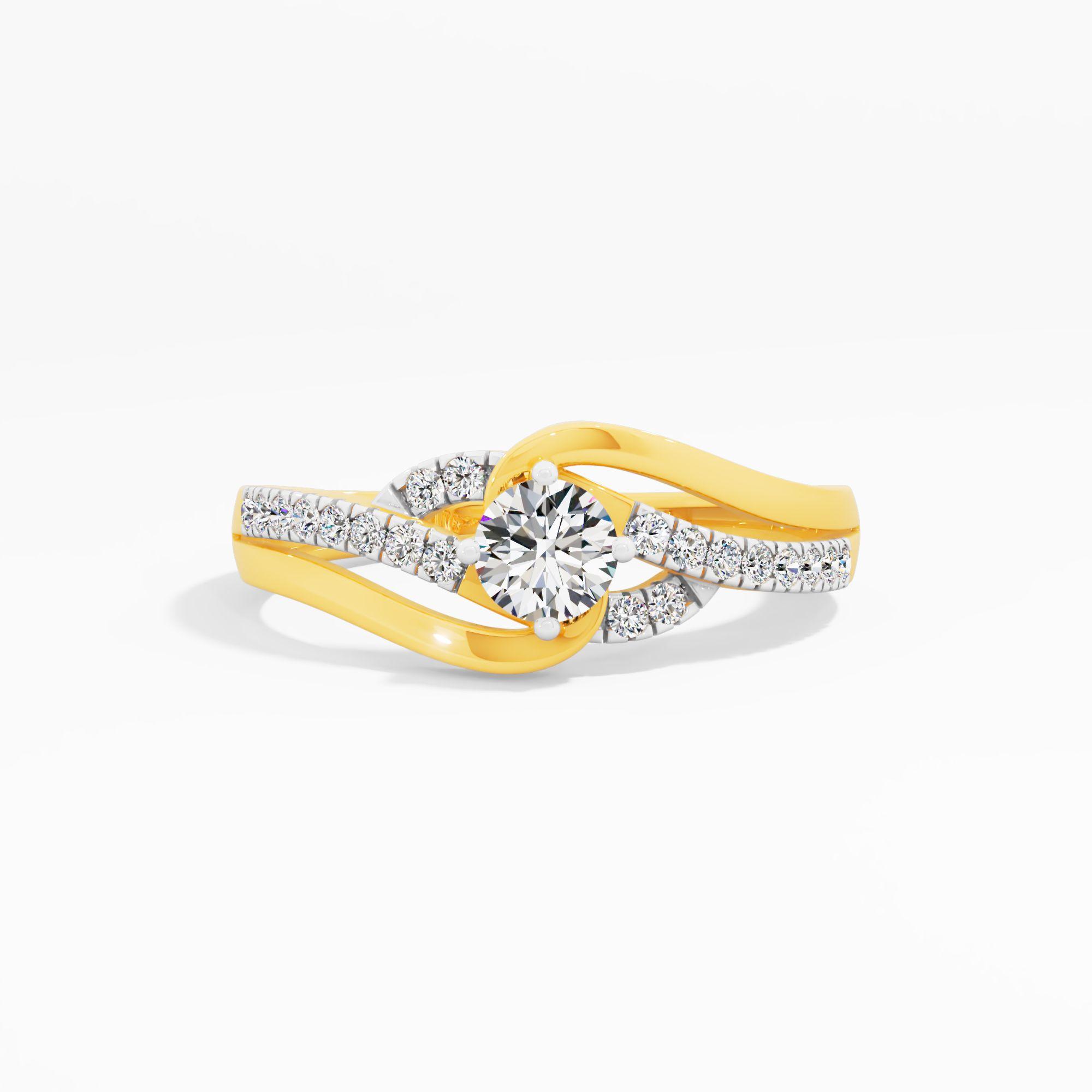 Yin Yang Weave Solitaire Ring
