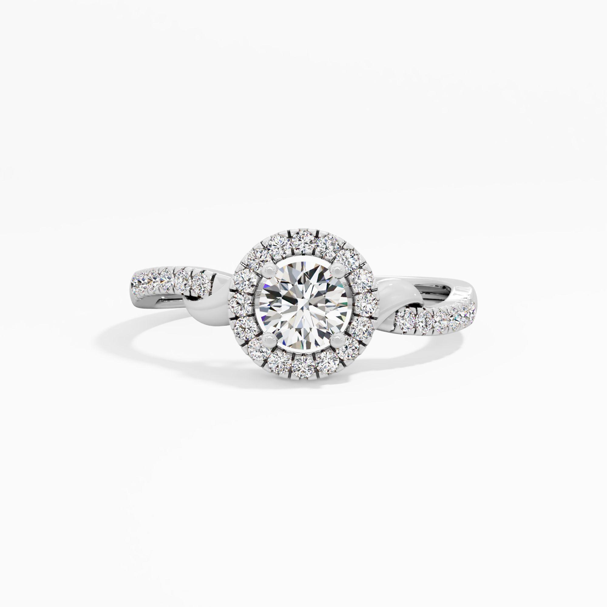Diamond Dewdrop Halo Accent Ring